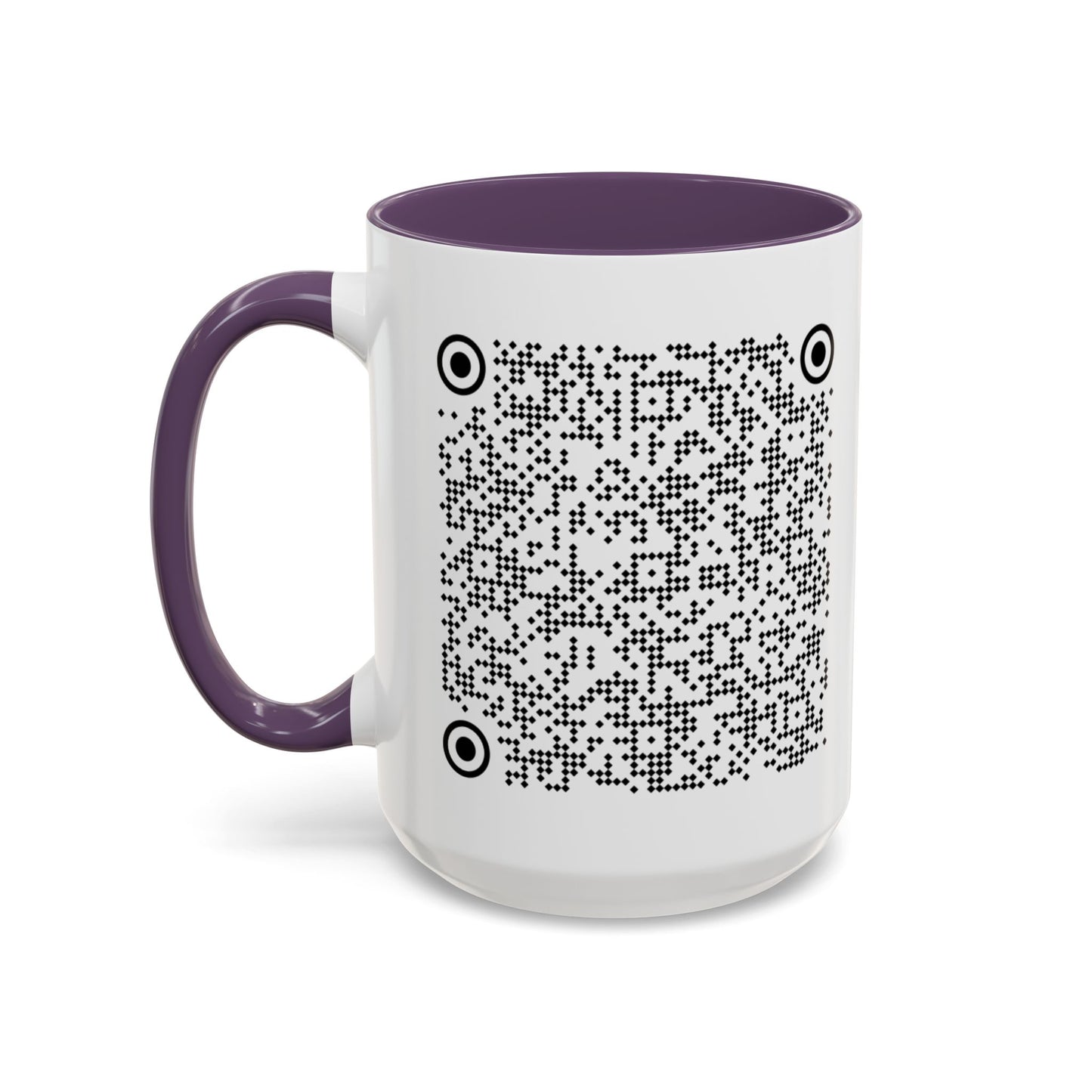 Subtle QR Code Accent Color Coffee Tea Mug F*ck Trump, Unique Sarcastic Anti Trump Gift, Music Video Message Color Handle Cup, Take A Stand