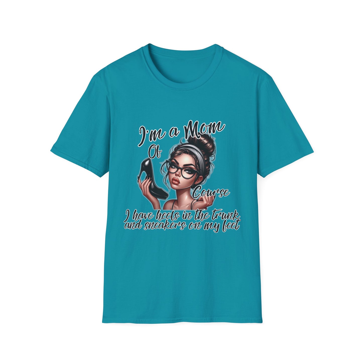 Im a Mom Heels and Sneakers Sassy Funny Mom Graphic Tee Glam Mom Shirt Mothers Day Gift, Mom Life TShirt, Real Life Mom On the Go Shirt