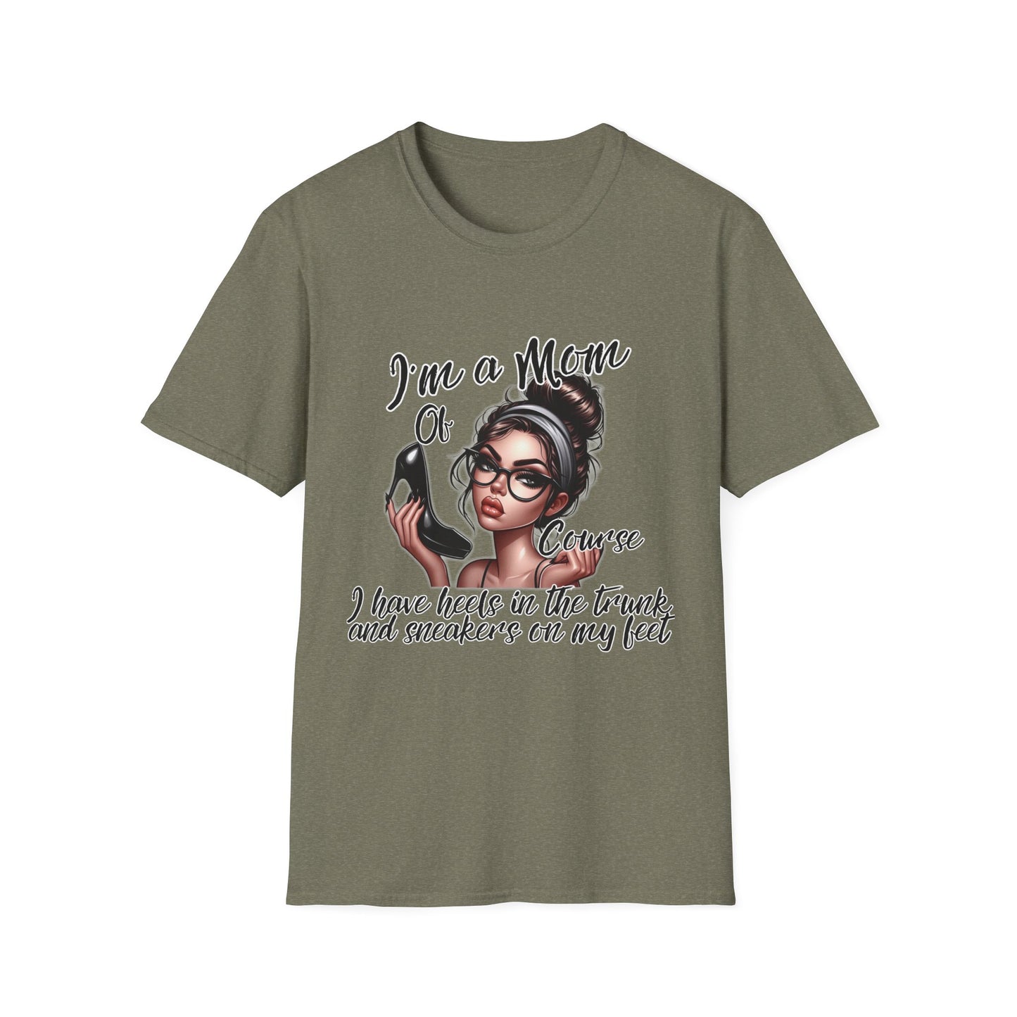 Im a Mom Heels and Sneakers Sassy Funny Mom Graphic Tee Glam Mom Shirt Mothers Day Gift, Mom Life TShirt, Real Life Mom On the Go Shirt