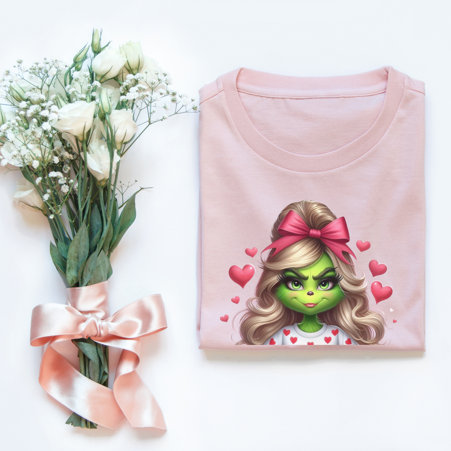 Valentine Grinch shirt, Cute Valentines Day Tee, Grinch Graphic Tee, Trendy Retro Vday, Casual Wear, Unique Gift Idea, Unisex Softstyle Tee