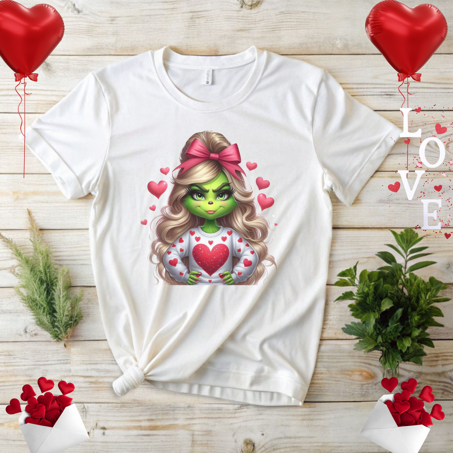 Valentine Grinch shirt, Cute Valentines Day Tee, Grinch Graphic Tee, Trendy Retro Vday, Casual Wear, Unique Gift Idea, Unisex Softstyle Tee
