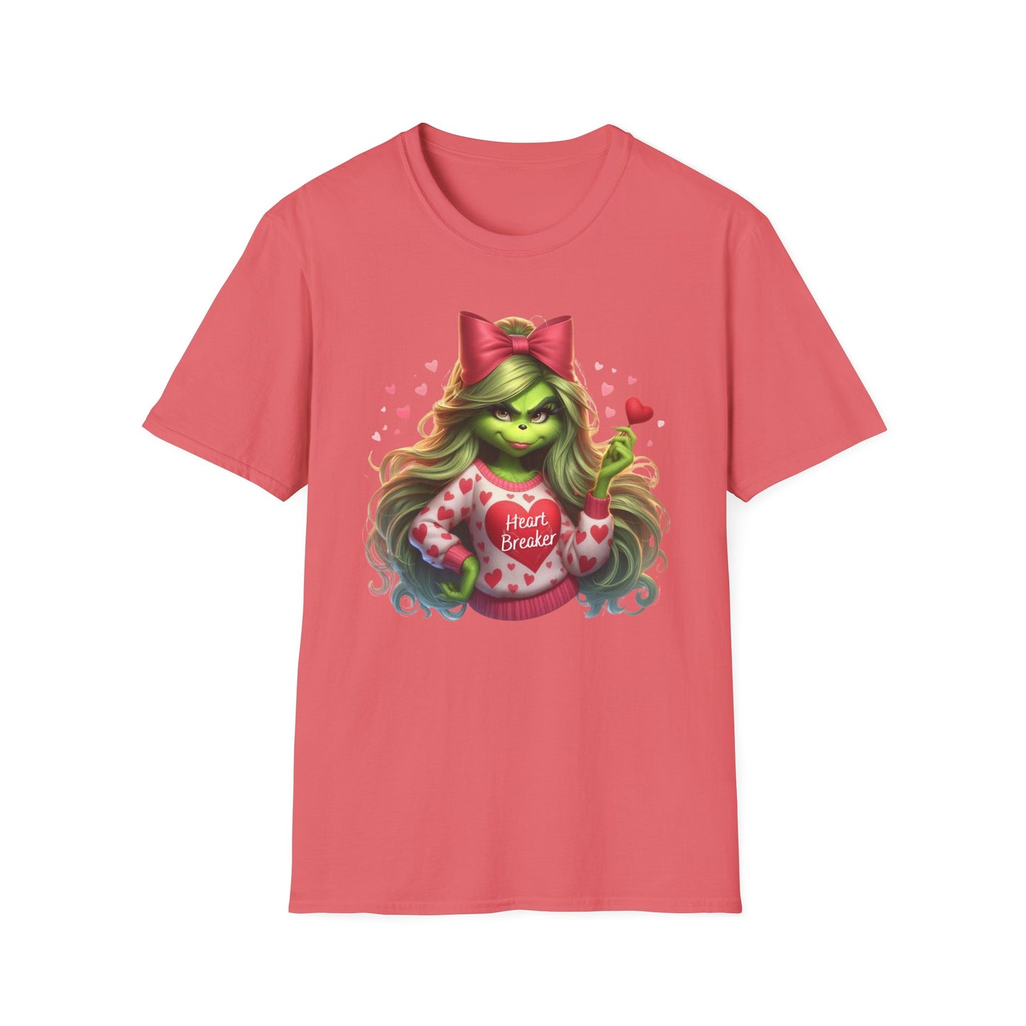 Valentine Grinch shirt, Cute Valentines Day Tee, Grinch Graphic Tee, Trendy Retro Vday, Casual Wear, Unique Gift Idea, Unisex Softstyle Tee