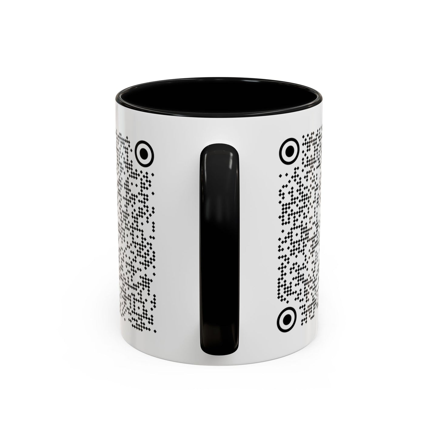 Subtle QR Code Accent Color Coffee Tea Mug F*ck Trump, Unique Sarcastic Anti Trump Gift, Music Video Message Color Handle Cup, Take A Stand