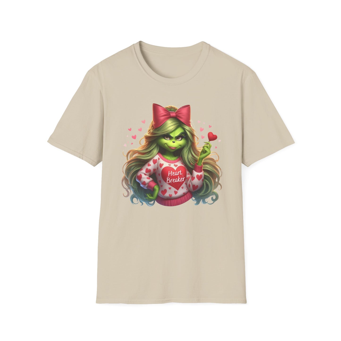 Valentine Grinch shirt, Cute Valentines Day Tee, Grinch Graphic Tee, Trendy Retro Vday, Casual Wear, Unique Gift Idea, Unisex Softstyle Tee