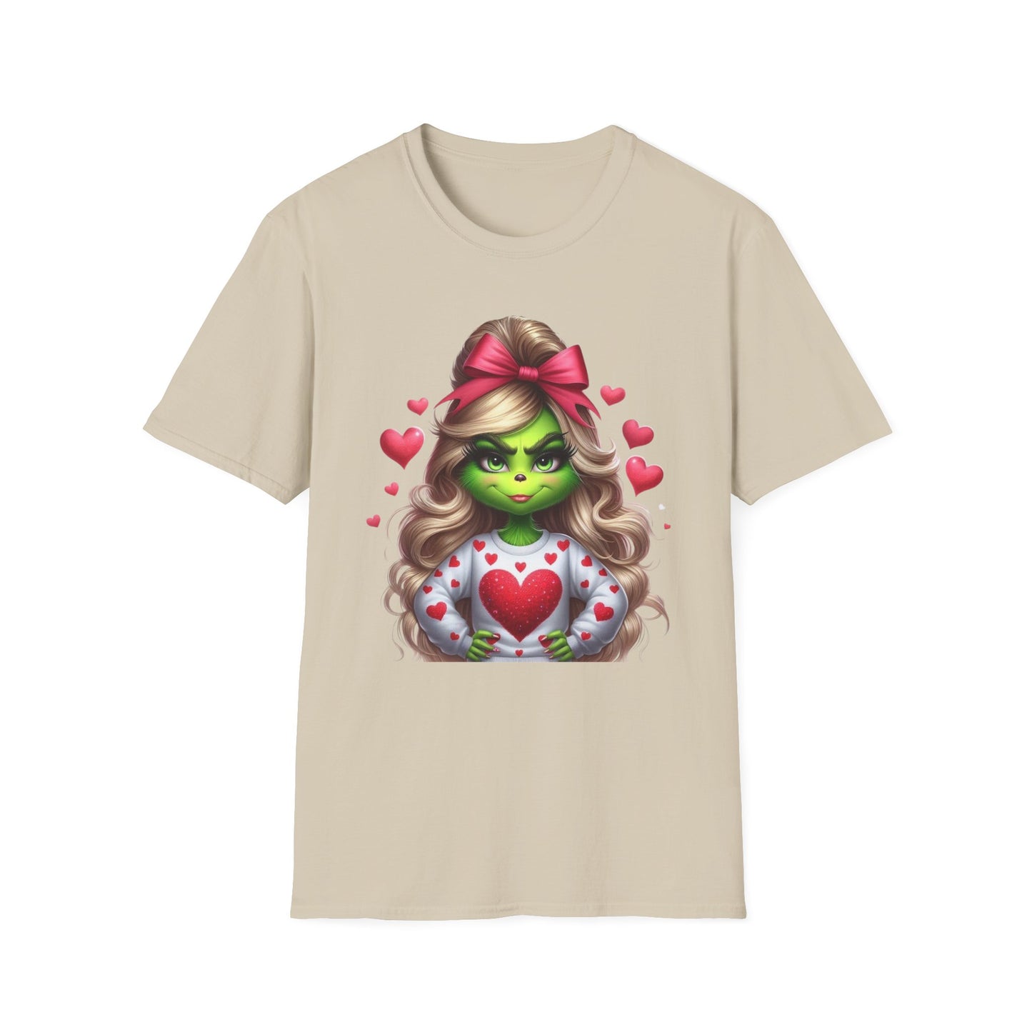 Valentine Grinch shirt, Cute Valentines Day Tee, Grinch Graphic Tee, Trendy Retro Vday, Casual Wear, Unique Gift Idea, Unisex Softstyle Tee