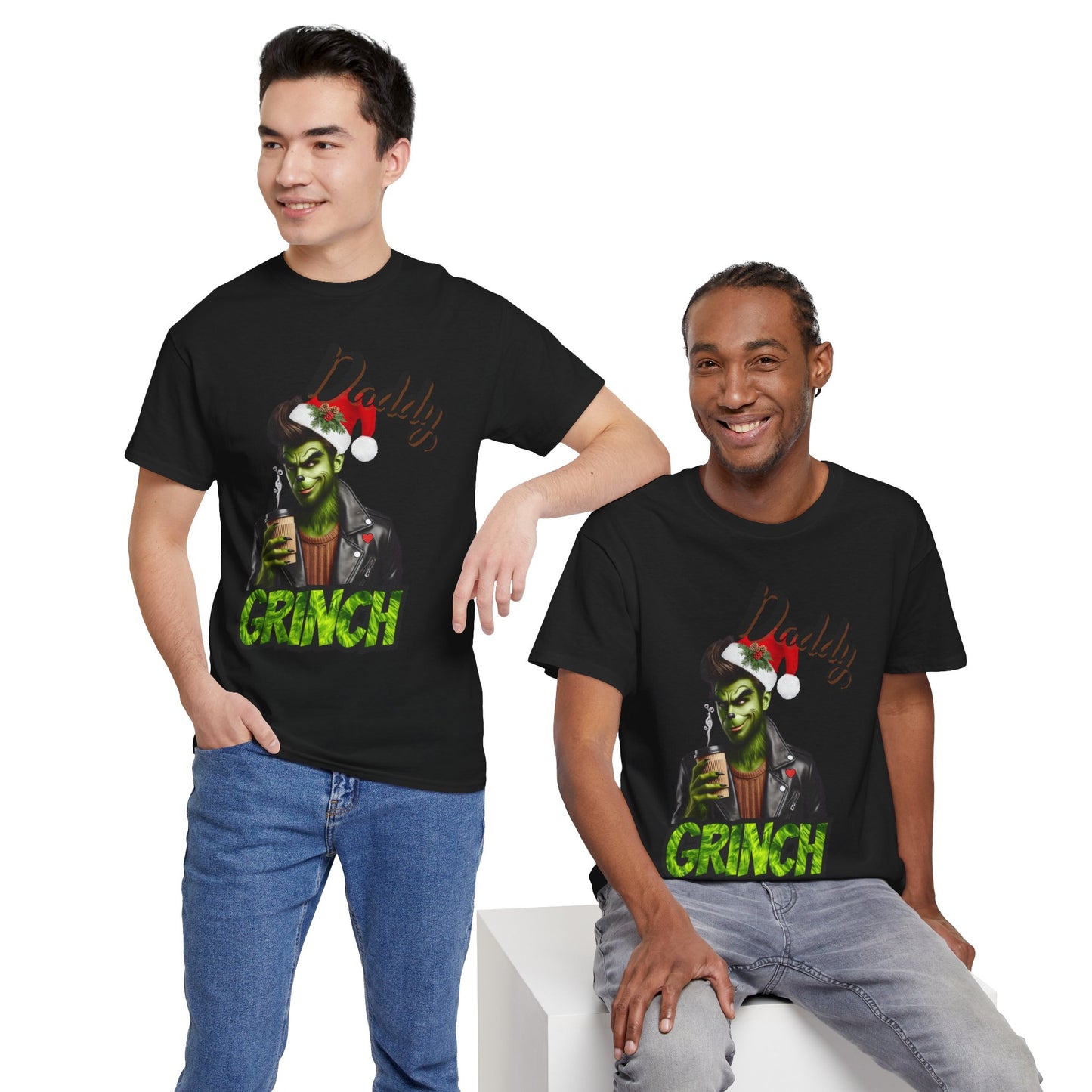 Daddy Grinch Unisex Heavy Cotton Tee, Funny Christmas Shirt, Holiday Humor Tee, Grinch Fan Gift, Festive Casual Wear