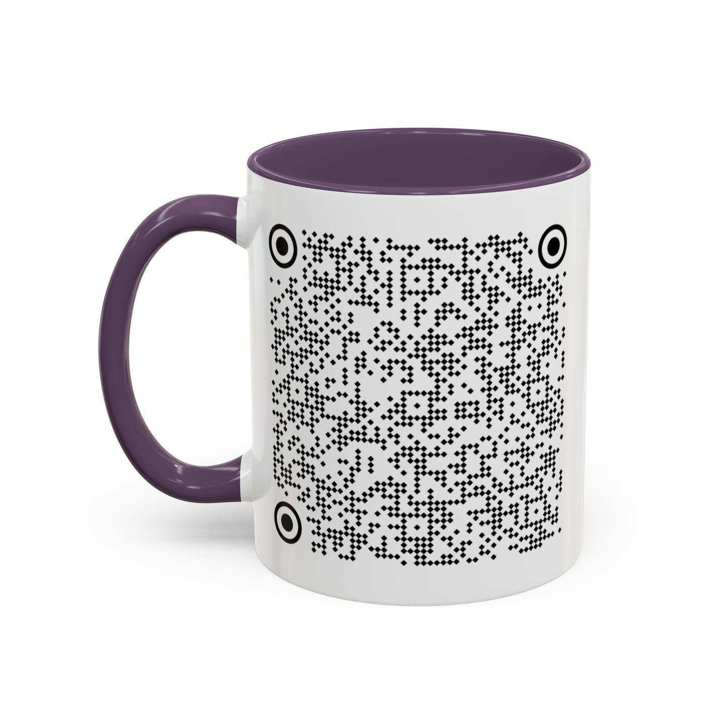 Subtle QR Code Accent Color Coffee Tea Mug F*ck Trump, Unique Sarcastic Anti Trump Gift, Music Video Message Color Handle Cup, Take A Stand