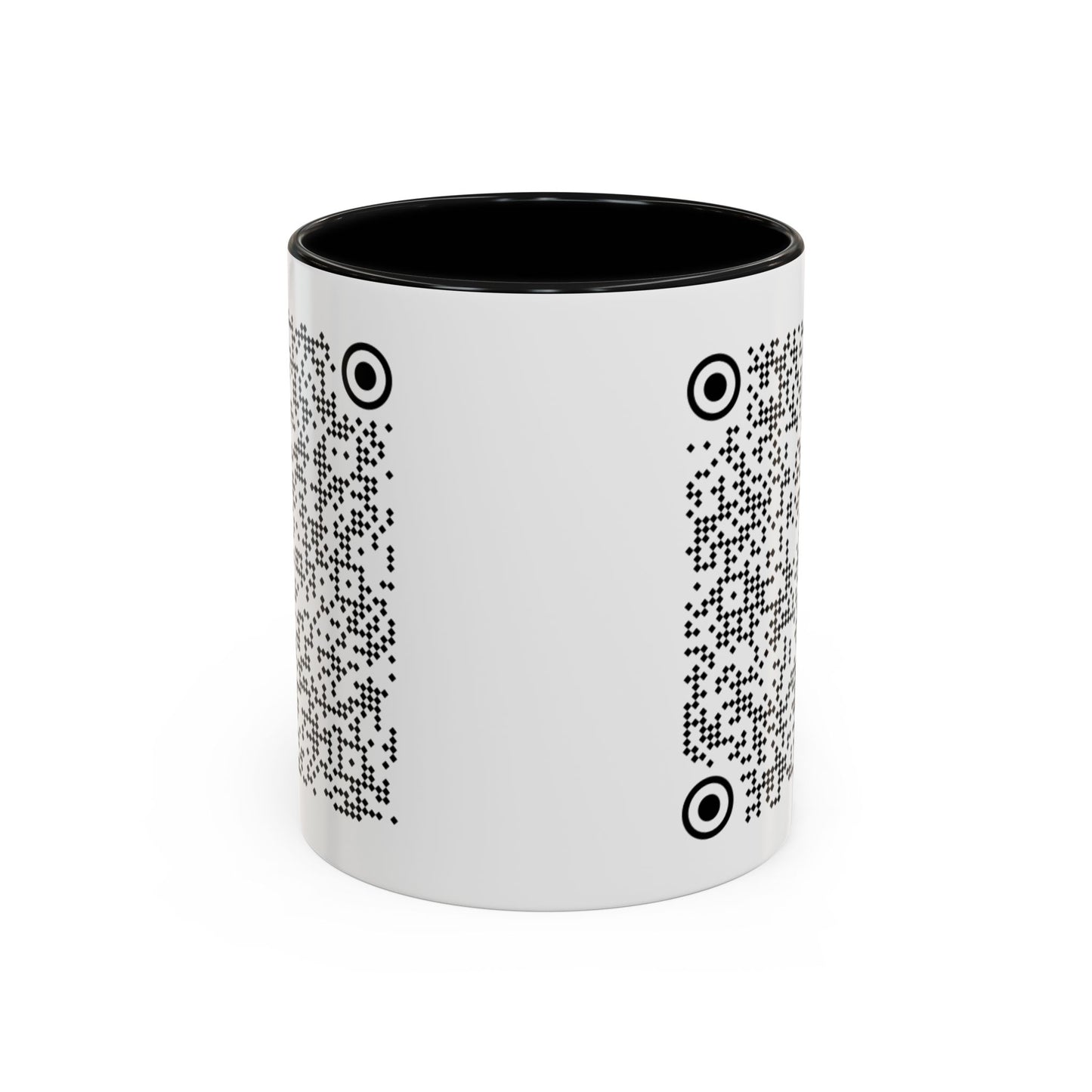Subtle QR Code Accent Color Coffee Tea Mug F*ck Trump, Unique Sarcastic Anti Trump Gift, Music Video Message Color Handle Cup, Take A Stand