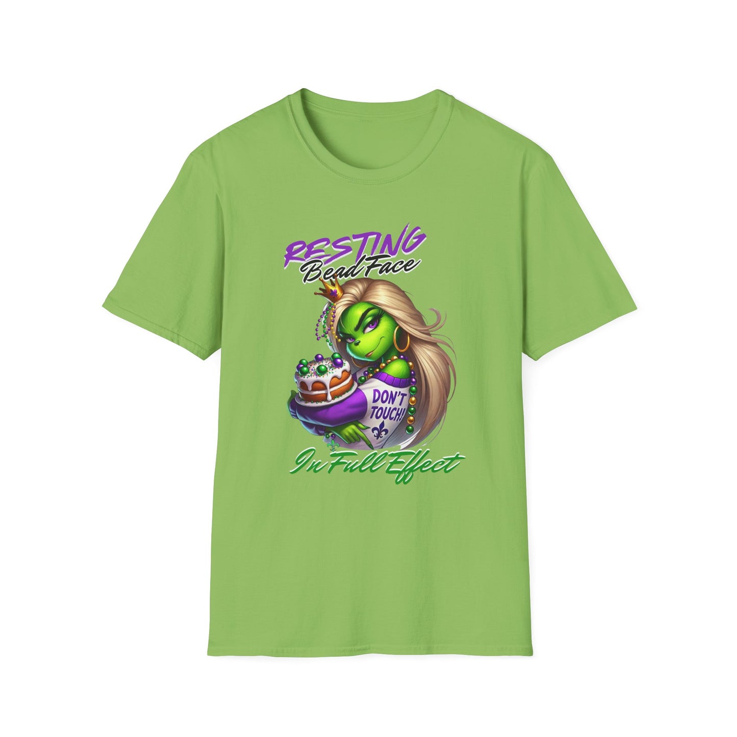 Resting Bead Face Grinch shirt, Mardi Gras Shirt, Grinch Graphic Tee, Fat Tuesday Style, Casual Wear, Unique Gift Idea, Unisex Softstyle Tee