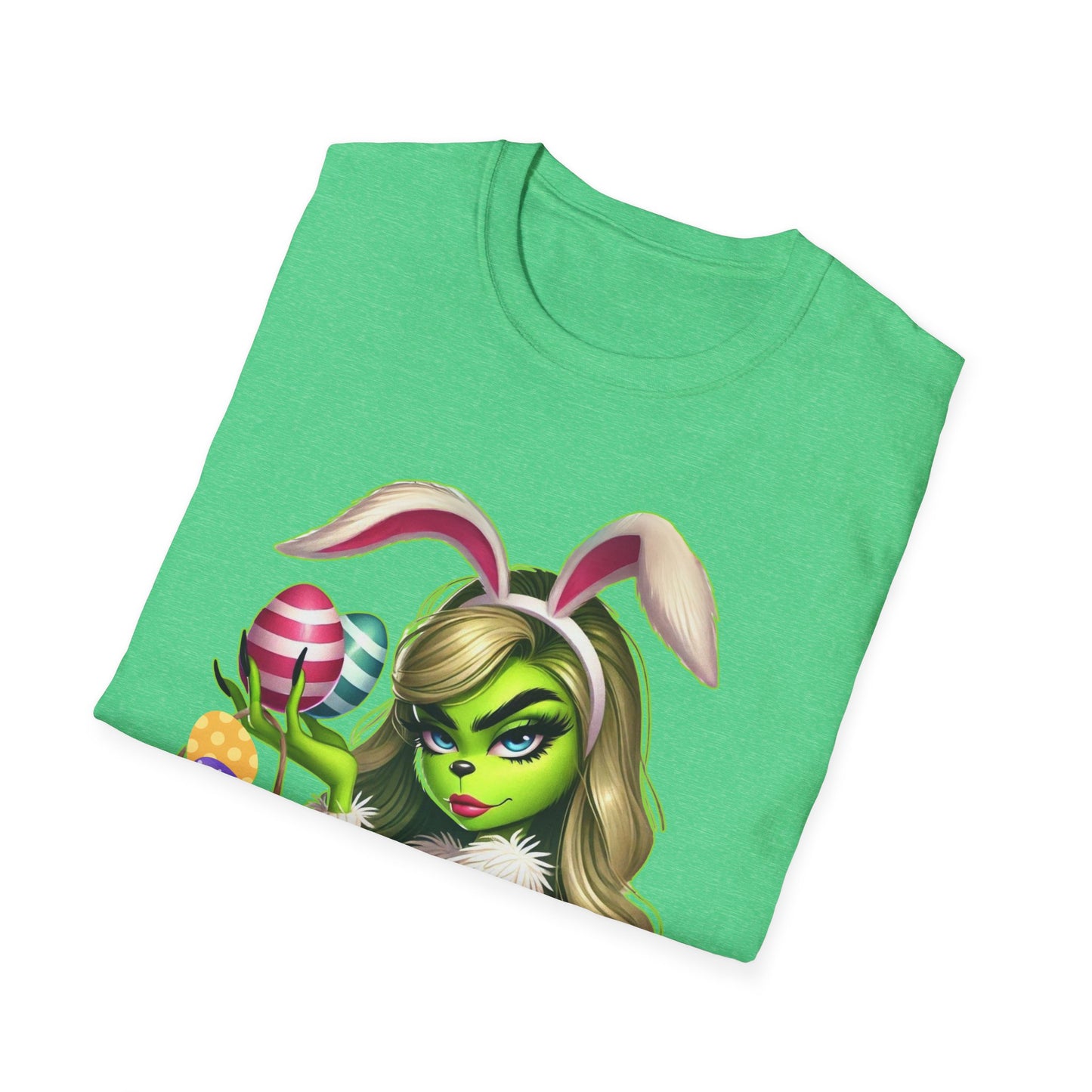 Easter Bunny Grinch shirt, Cute Easter Egg Tee, Grinch Graphic Tee, Trendy Retro Easter, Casual Wear, Unique Gift Idea, Unisex Softstyle Tee