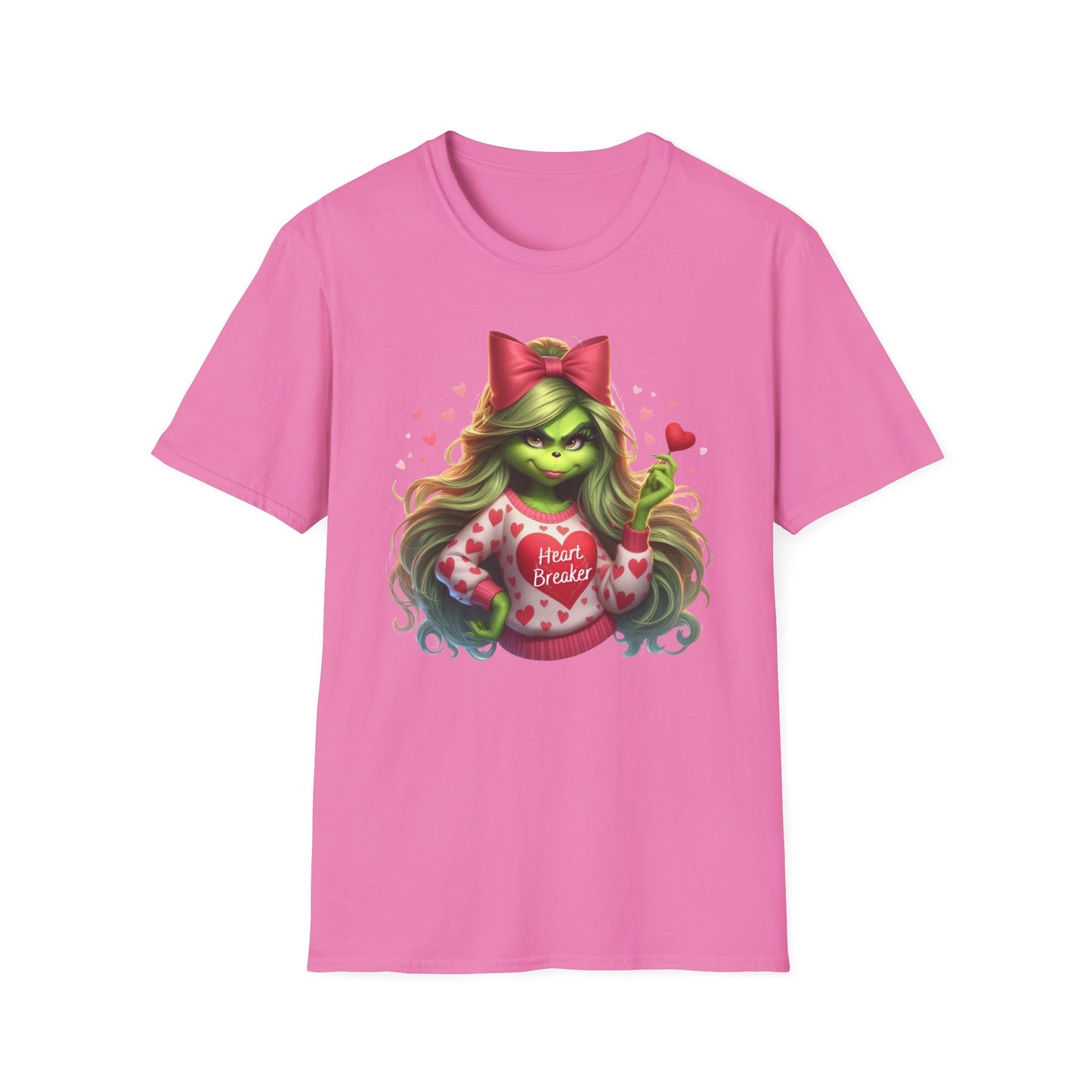 Valentine Grinch shirt, Cute Valentines Day Tee, Grinch Graphic Tee, Trendy Retro Vday, Casual Wear, Unique Gift Idea, Unisex Softstyle Tee