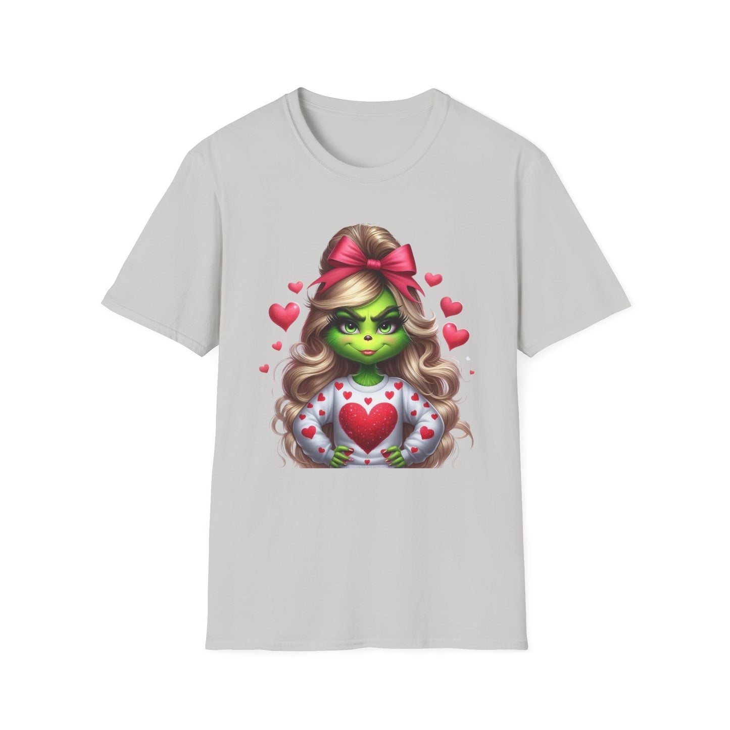 Valentine Grinch shirt, Cute Valentines Day Tee, Grinch Graphic Tee, Trendy Retro Vday, Casual Wear, Unique Gift Idea, Unisex Softstyle Tee