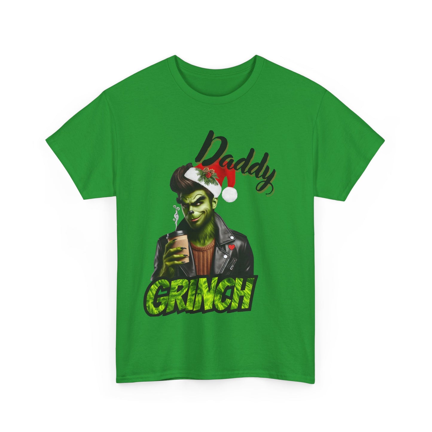 Daddy Grinch Unisex Heavy Cotton Tee, Funny Christmas Shirt, Holiday Humor Tee, Grinch Fan Gift, Festive Casual Wear