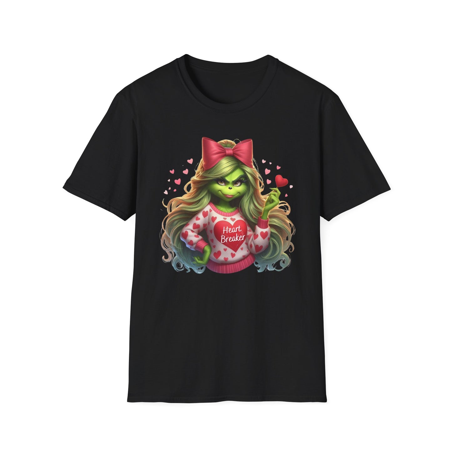 Valentine Grinch shirt, Cute Valentines Day Tee, Grinch Graphic Tee, Trendy Retro Vday, Casual Wear, Unique Gift Idea, Unisex Softstyle Tee