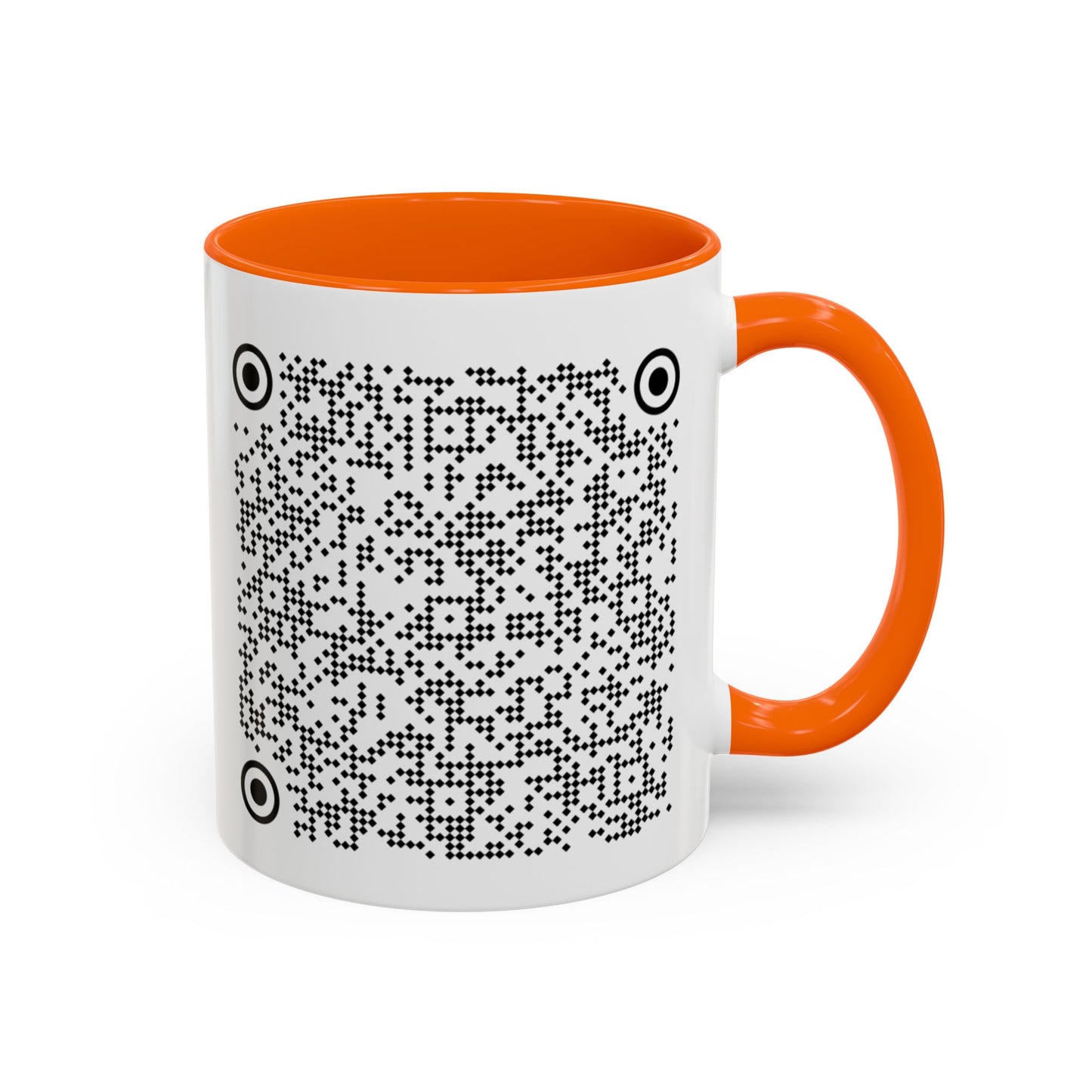Subtle QR Code Accent Color Coffee Tea Mug F*ck Trump, Unique Sarcastic Anti Trump Gift, Music Video Message Color Handle Cup, Take A Stand