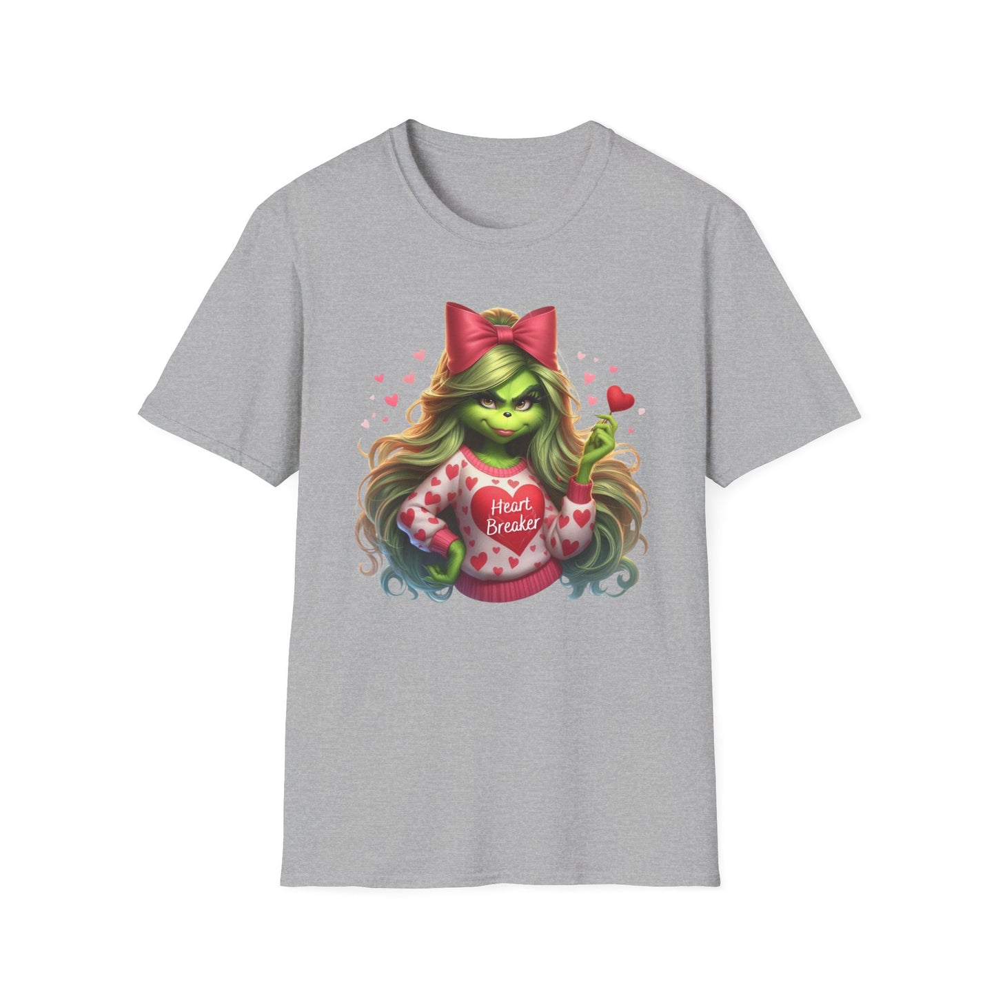 Valentine Grinch shirt, Cute Valentines Day Tee, Grinch Graphic Tee, Trendy Retro Vday, Casual Wear, Unique Gift Idea, Unisex Softstyle Tee