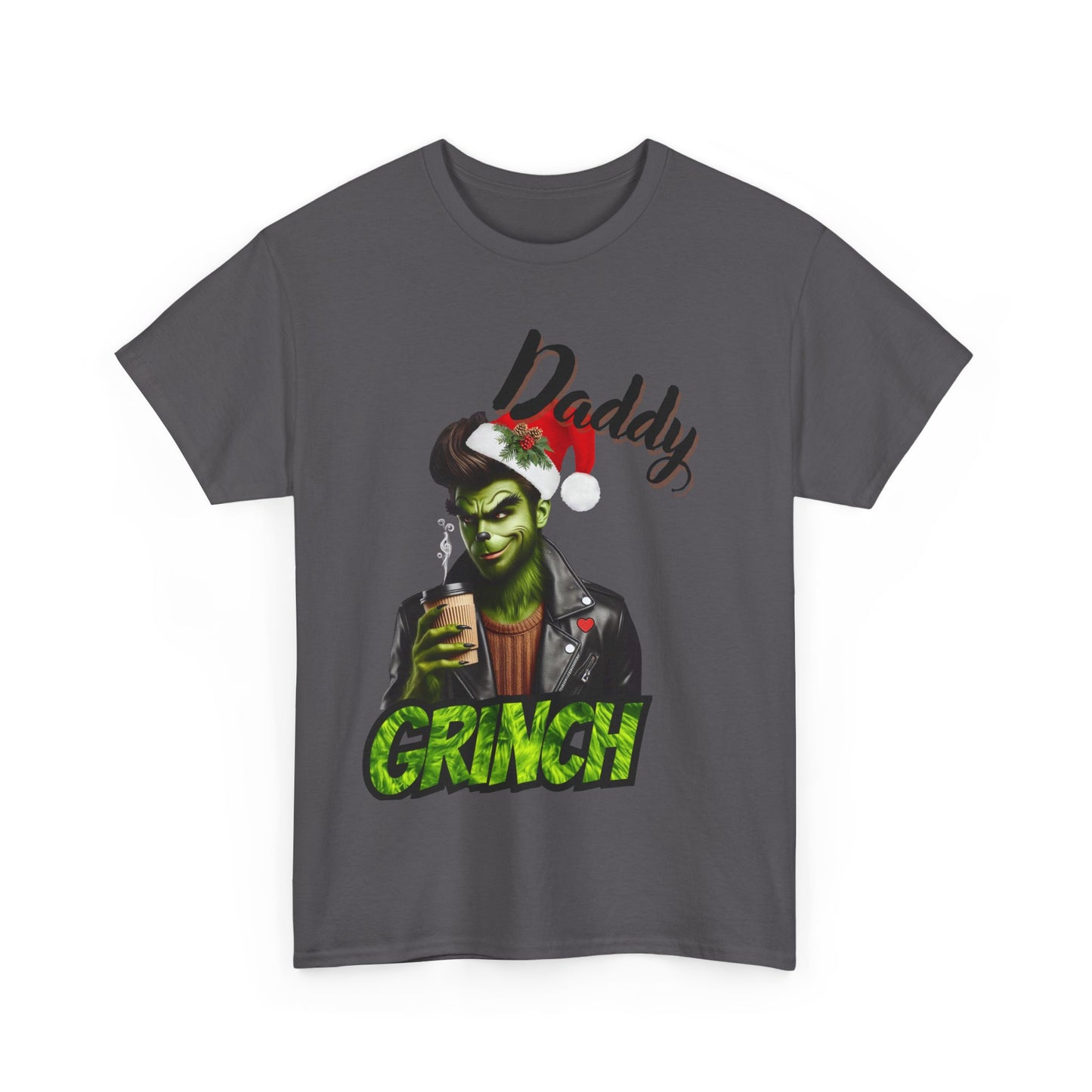 Daddy Grinch Unisex Heavy Cotton Tee, Funny Christmas Shirt, Holiday Humor Tee, Grinch Fan Gift, Festive Casual Wear