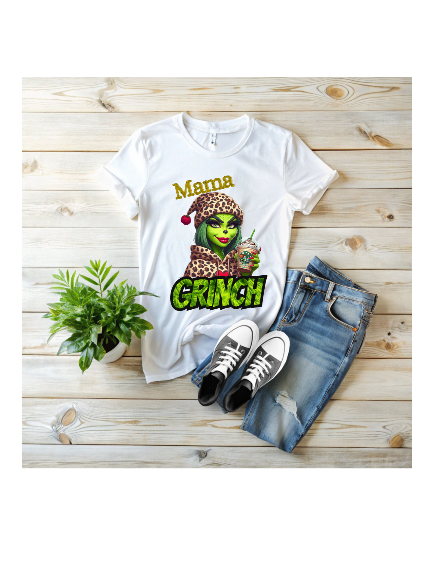 Mama Grinch Unisex Heavy Cotton Tee, Cozy Holiday Shirt, Funny Gift for Moms, Christmas Apparel, Party Tee