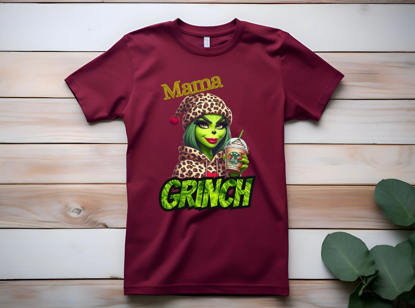 Mama Grinch Unisex Heavy Cotton Tee, Cozy Holiday Shirt, Funny Gift for Moms, Christmas Apparel, Party Tee