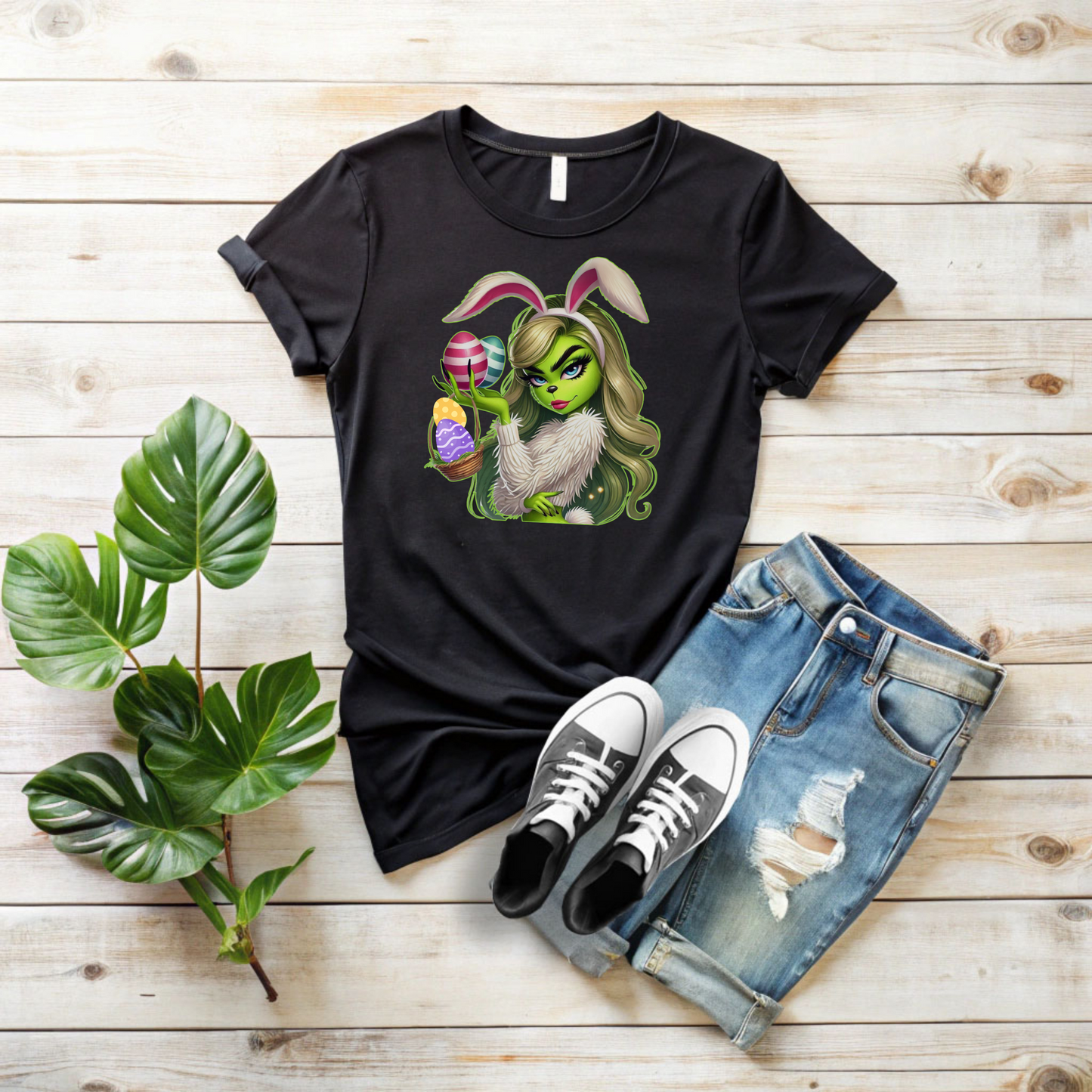 Easter Bunny Grinch shirt, Cute Easter Egg Tee, Grinch Graphic Tee, Trendy Retro Easter, Casual Wear, Unique Gift Idea, Unisex Softstyle Tee