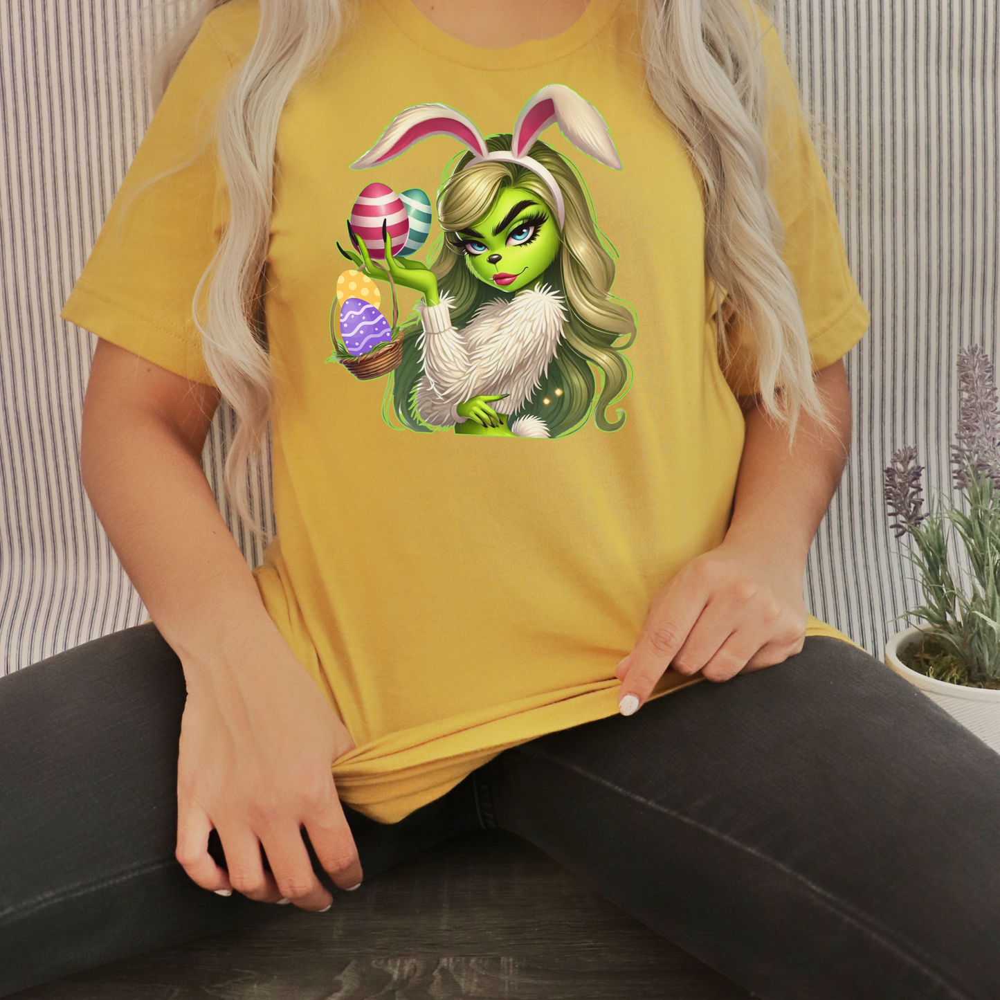 Easter Bunny Grinch shirt, Cute Easter Egg Tee, Grinch Graphic Tee, Trendy Retro Easter, Casual Wear, Unique Gift Idea, Unisex Softstyle Tee