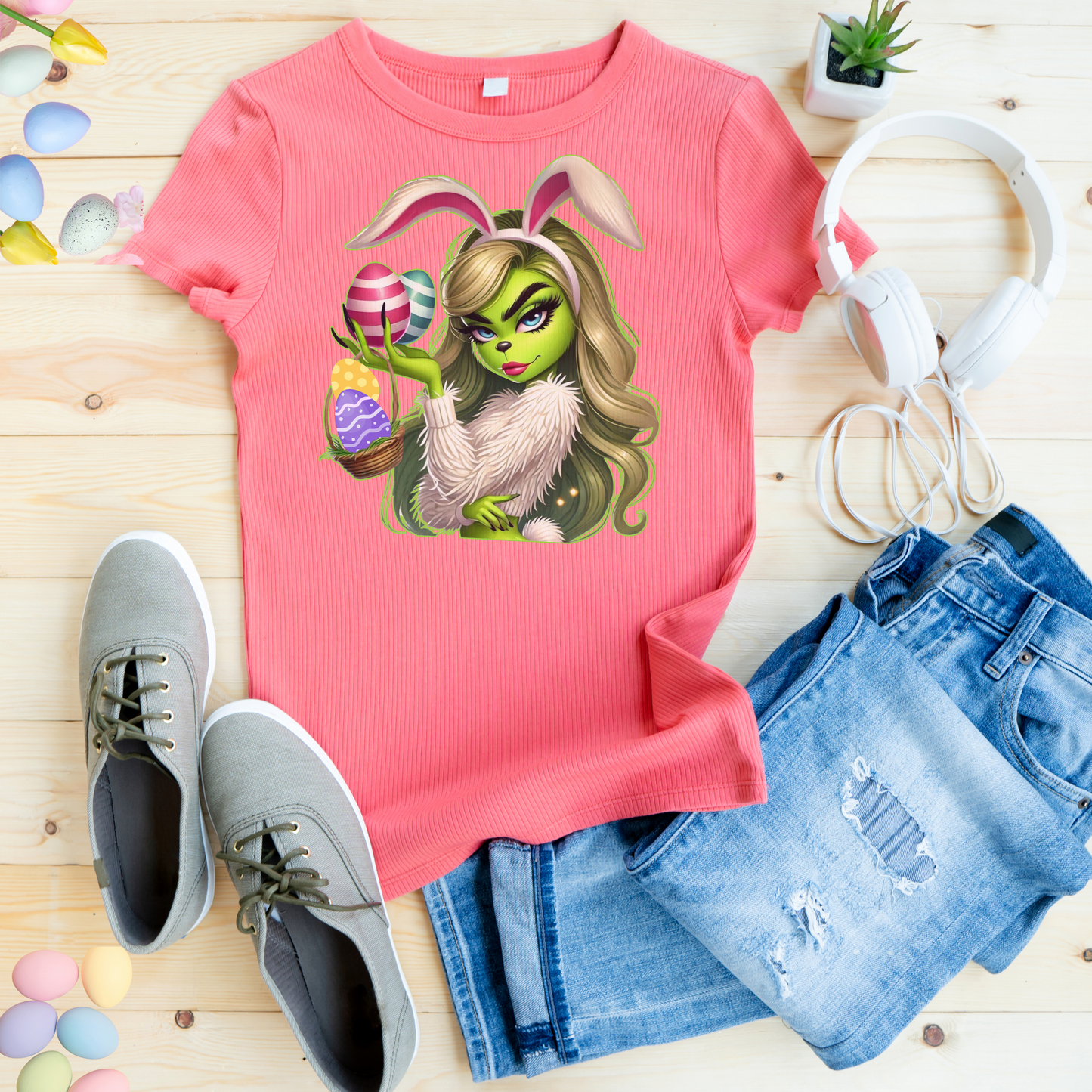 Easter Bunny Grinch shirt, Cute Easter Egg Tee, Grinch Graphic Tee, Trendy Retro Easter, Casual Wear, Unique Gift Idea, Unisex Softstyle Tee