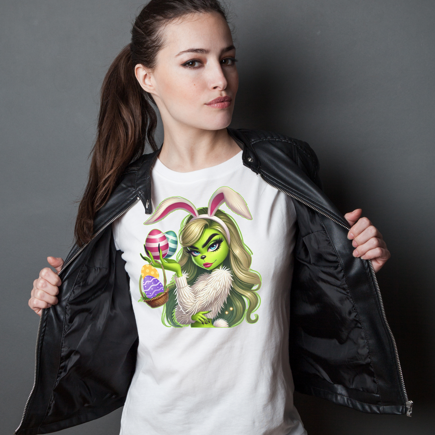 Easter Bunny Grinch shirt, Cute Easter Egg Tee, Grinch Graphic Tee, Trendy Retro Easter, Casual Wear, Unique Gift Idea, Unisex Softstyle Tee