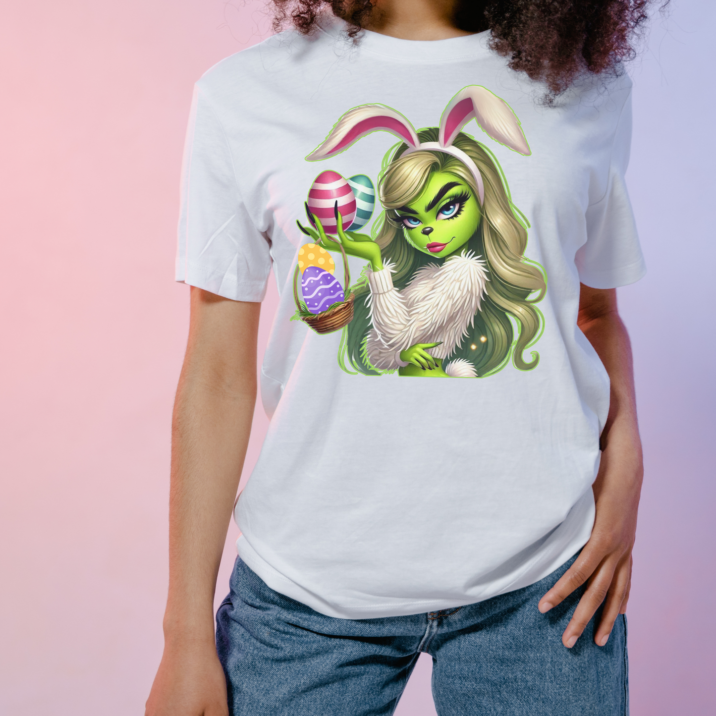 Easter Bunny Grinch shirt, Cute Easter Egg Tee, Grinch Graphic Tee, Trendy Retro Easter, Casual Wear, Unique Gift Idea, Unisex Softstyle Tee