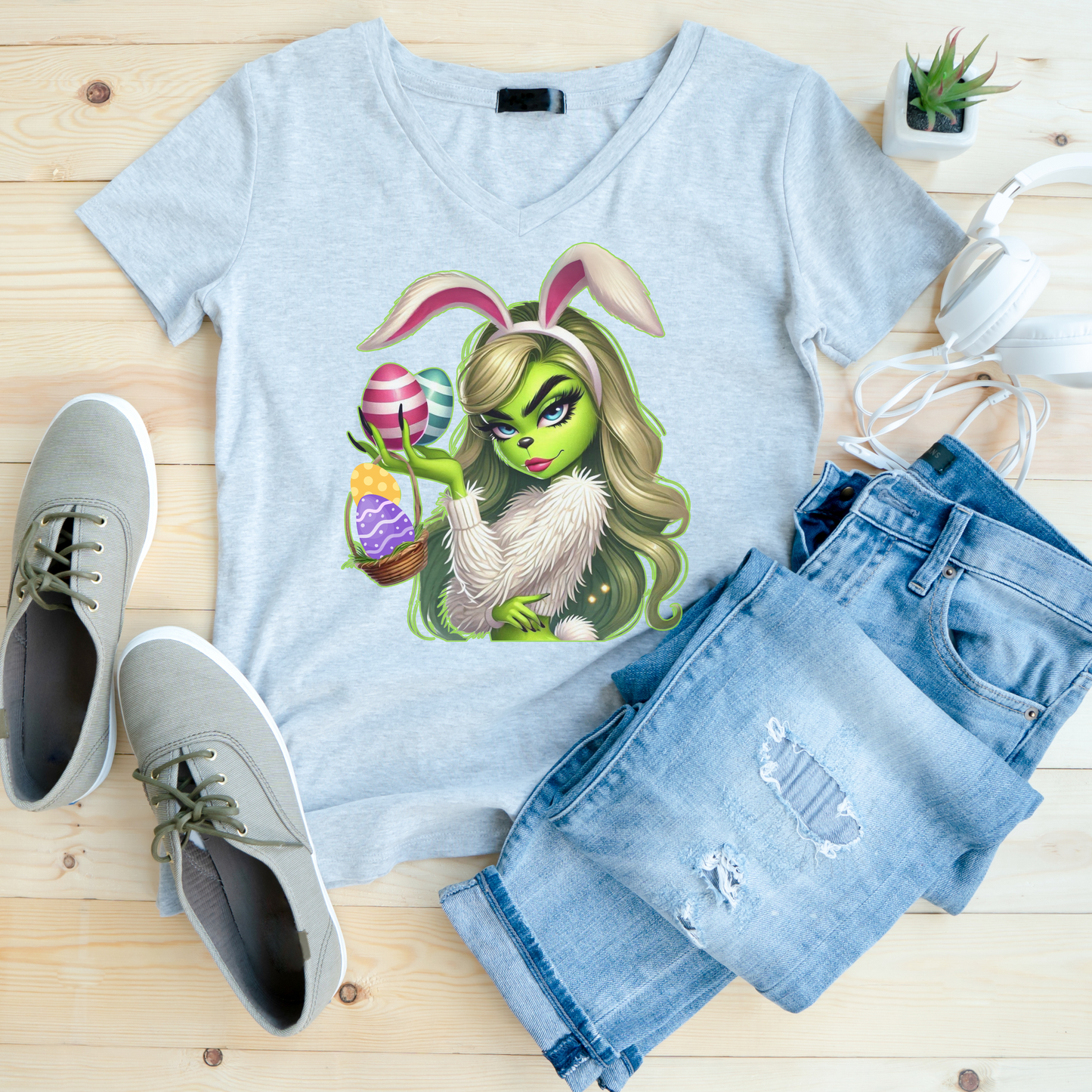 Easter Bunny Grinch shirt, Cute Easter Egg Tee, Grinch Graphic Tee, Trendy Retro Easter, Casual Wear, Unique Gift Idea, Unisex Softstyle Tee