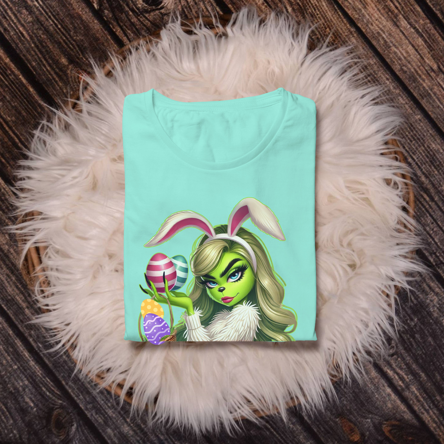 Easter Bunny Grinch shirt, Cute Easter Egg Tee, Grinch Graphic Tee, Trendy Retro Easter, Casual Wear, Unique Gift Idea, Unisex Softstyle Tee