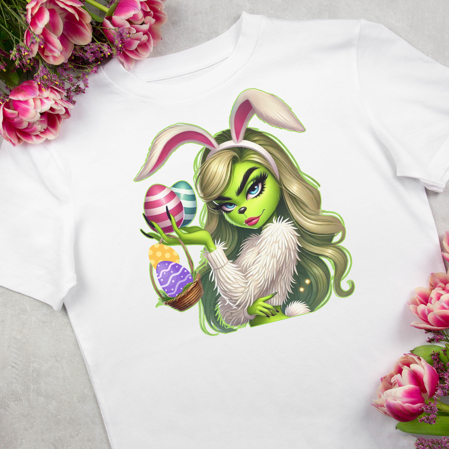 Easter Bunny Grinch shirt, Cute Easter Egg Tee, Grinch Graphic Tee, Trendy Retro Easter, Casual Wear, Unique Gift Idea, Unisex Softstyle Tee