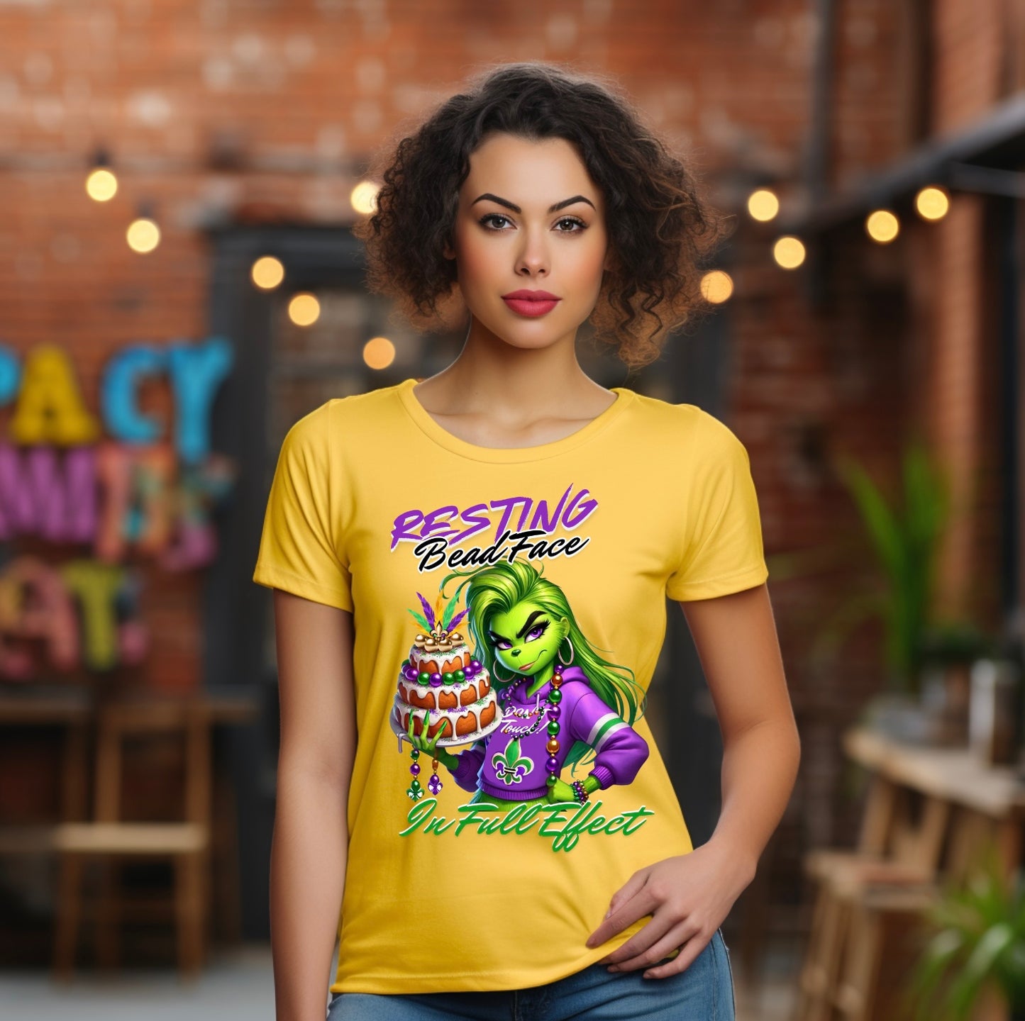 Resting Bead Face Grinch shirt, Mardi Gras Shirt, Grinch Graphic Tee, Fat Tuesday Style, Casual Wear, Unique Gift Idea, Unisex Softstyle Tee