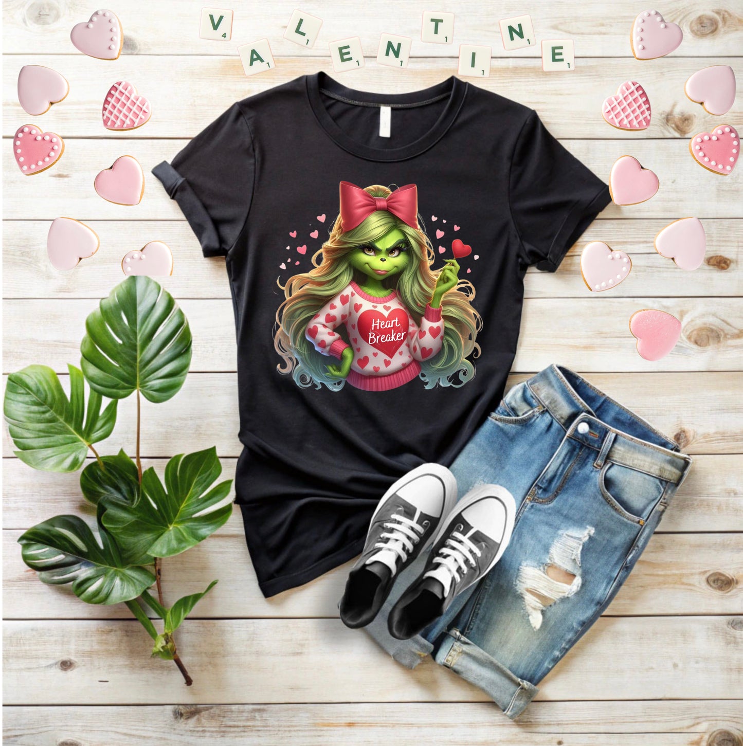 Valentine Grinch shirt, Cute Valentines Day Tee, Grinch Graphic Tee, Trendy Retro Vday, Casual Wear, Unique Gift Idea, Unisex Softstyle Tee