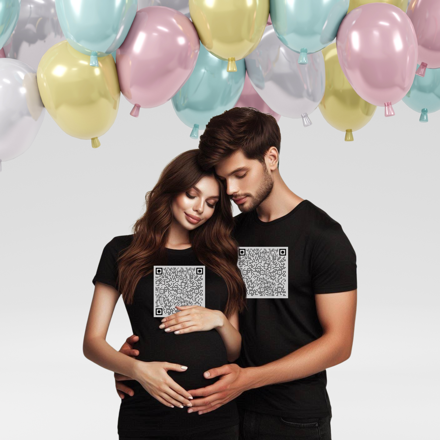 Gender Reveal QR Code Shirt Scan for a Surprise Its a Boy Confetti Video QR Code Unisex Softstyle TShirt, Baby Shower Reveal Casual Tee