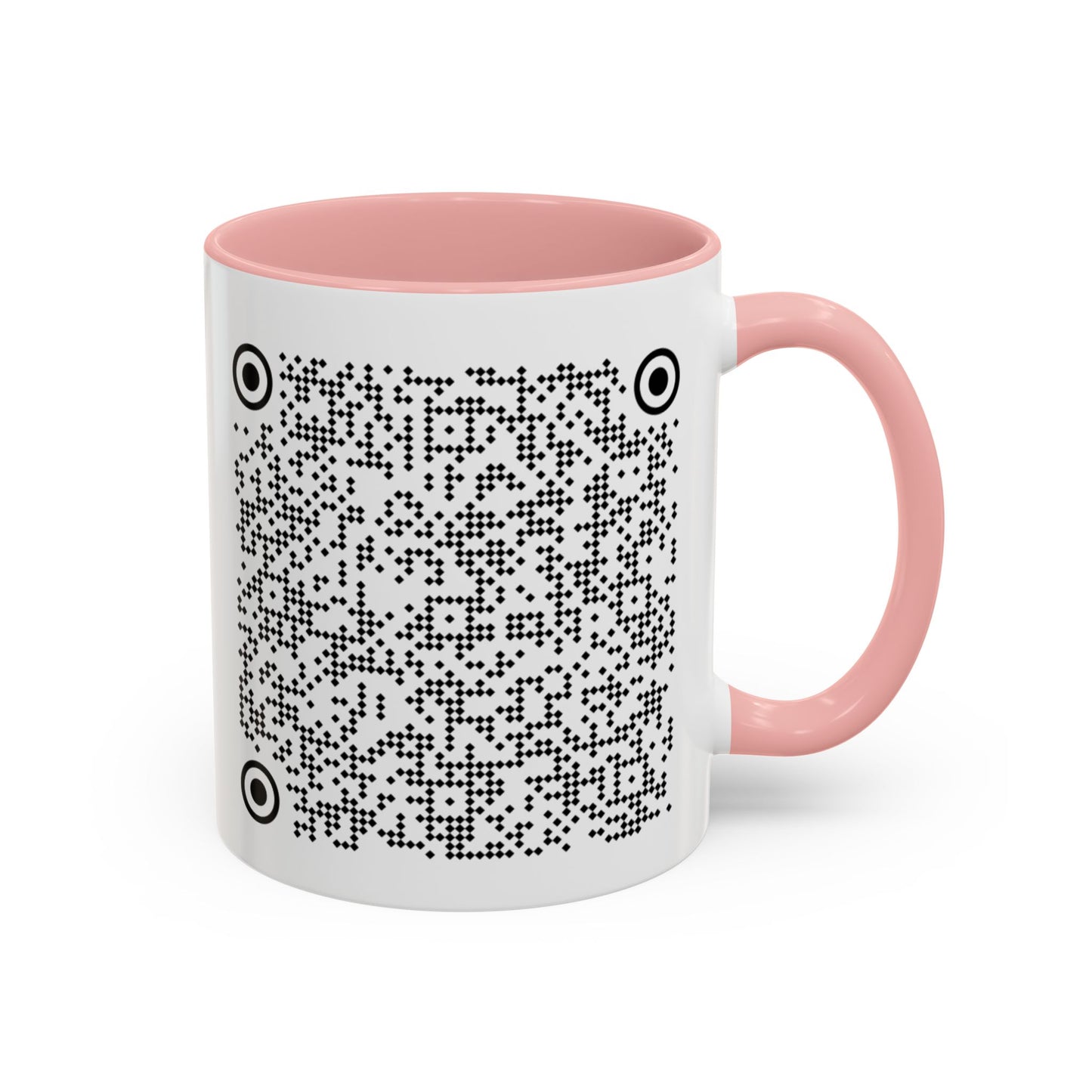 Subtle QR Code Accent Color Coffee Tea Mug F*ck Trump, Unique Sarcastic Anti Trump Gift, Music Video Message Color Handle Cup, Take A Stand