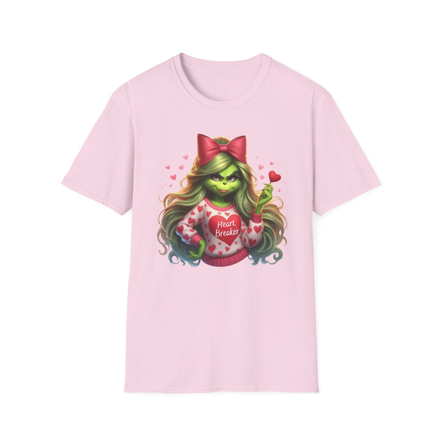 Valentine Grinch shirt, Cute Valentines Day Tee, Grinch Graphic Tee, Trendy Retro Vday, Casual Wear, Unique Gift Idea, Unisex Softstyle Tee