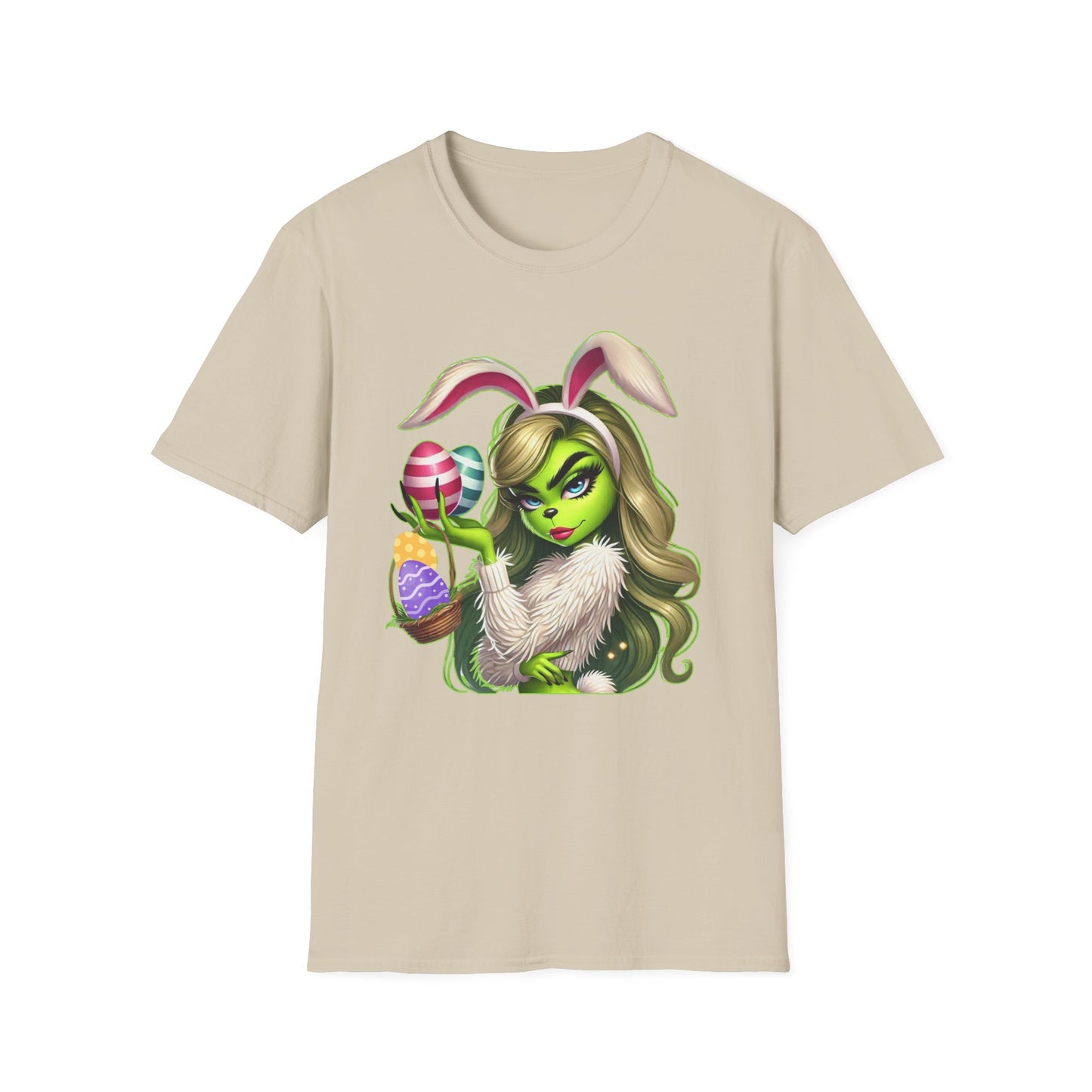 Easter Bunny Grinch shirt, Cute Easter Egg Tee, Grinch Graphic Tee, Trendy Retro Easter, Casual Wear, Unique Gift Idea, Unisex Softstyle Tee