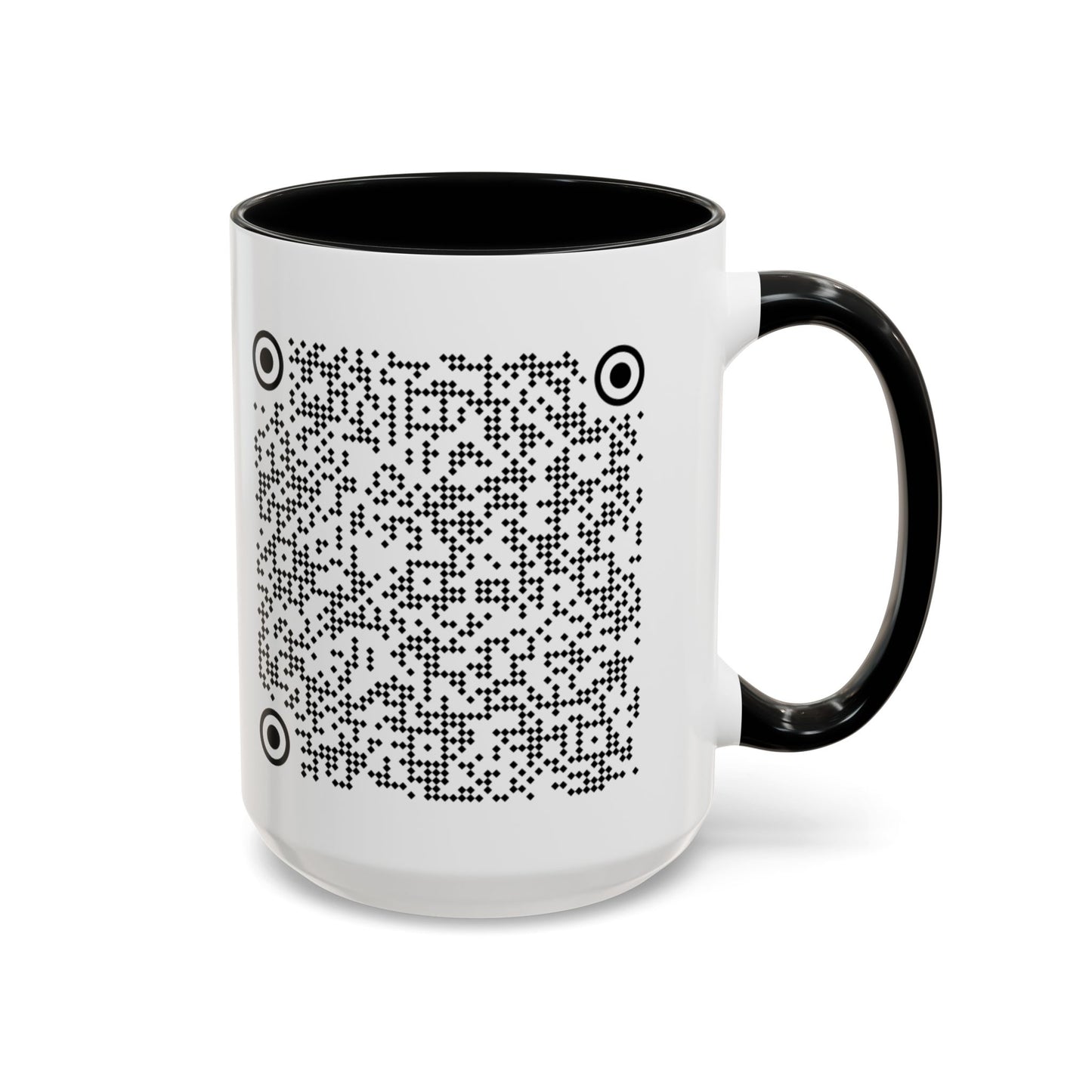 Subtle QR Code Accent Color Coffee Tea Mug F*ck Trump, Unique Sarcastic Anti Trump Gift, Music Video Message Color Handle Cup, Take A Stand