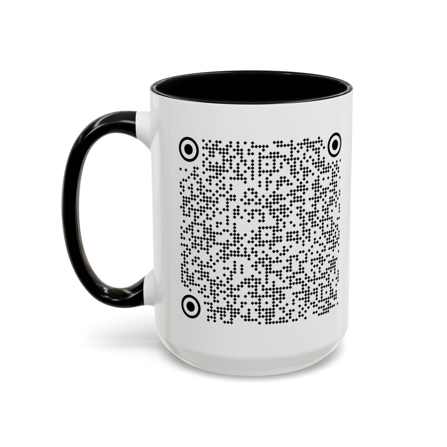 Subtle QR Code Accent Color Coffee Tea Mug F*ck Trump, Unique Sarcastic Anti Trump Gift, Music Video Message Color Handle Cup, Take A Stand