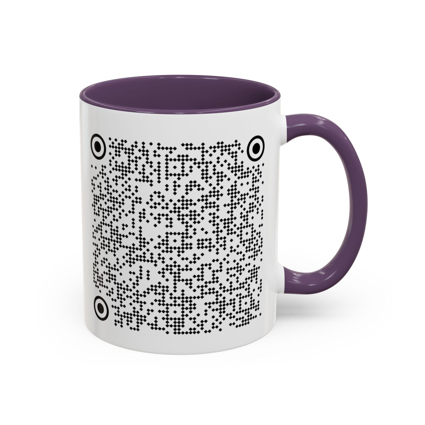 Subtle QR Code Accent Color Coffee Tea Mug F*ck Trump, Unique Sarcastic Anti Trump Gift, Music Video Message Color Handle Cup, Take A Stand