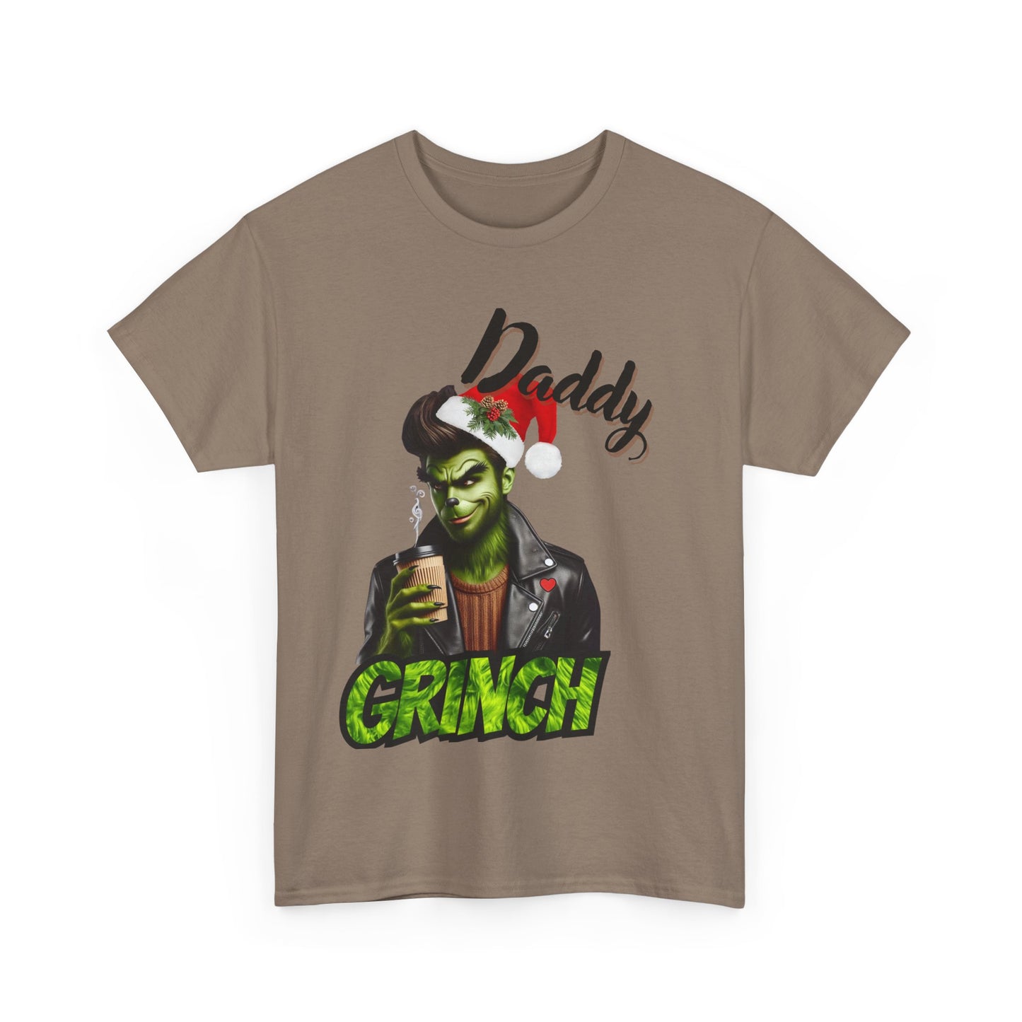 Daddy Grinch Unisex Heavy Cotton Tee, Funny Christmas Shirt, Holiday Humor Tee, Grinch Fan Gift, Festive Casual Wear