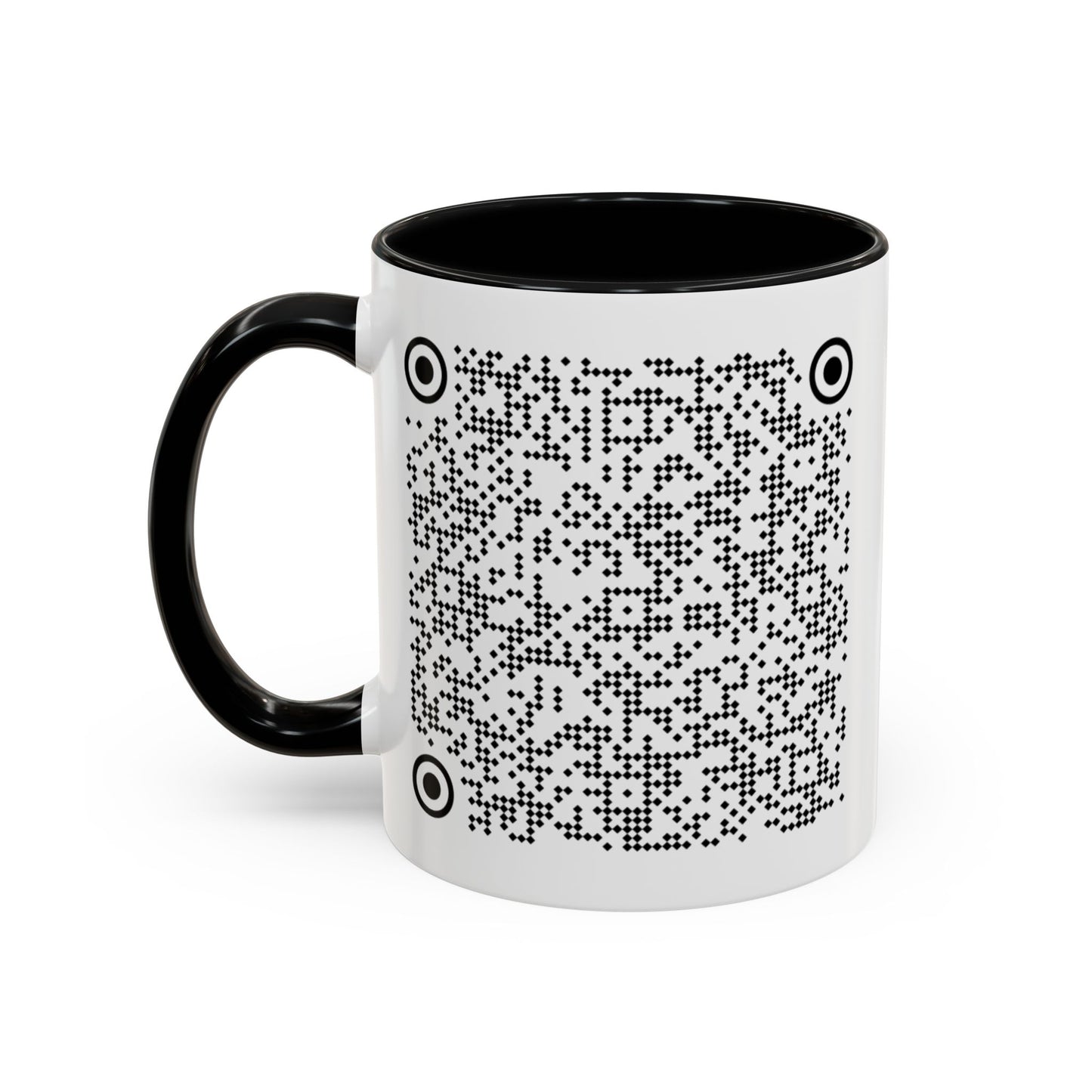 Subtle QR Code Accent Color Coffee Tea Mug F*ck Trump, Unique Sarcastic Anti Trump Gift, Music Video Message Color Handle Cup, Take A Stand