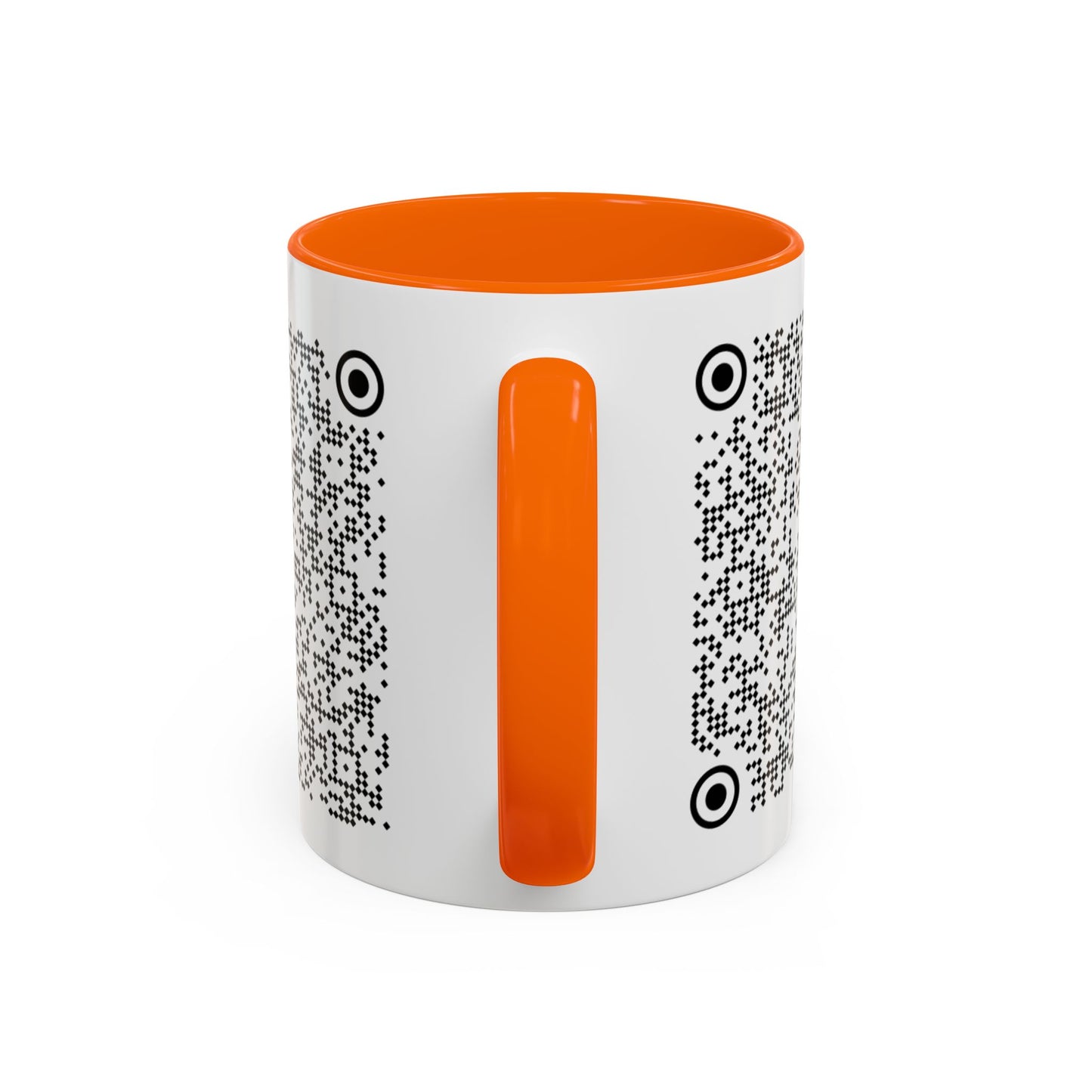 Subtle QR Code Accent Color Coffee Tea Mug F*ck Trump, Unique Sarcastic Anti Trump Gift, Music Video Message Color Handle Cup, Take A Stand