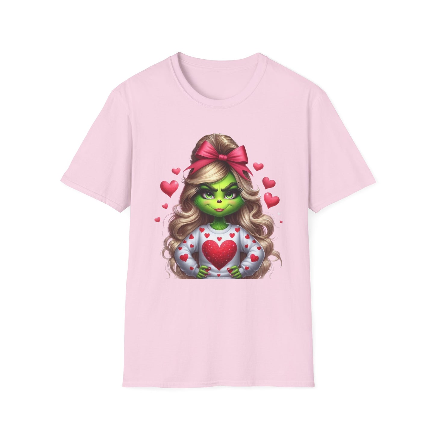 Valentine Grinch shirt, Cute Valentines Day Tee, Grinch Graphic Tee, Trendy Retro Vday, Casual Wear, Unique Gift Idea, Unisex Softstyle Tee