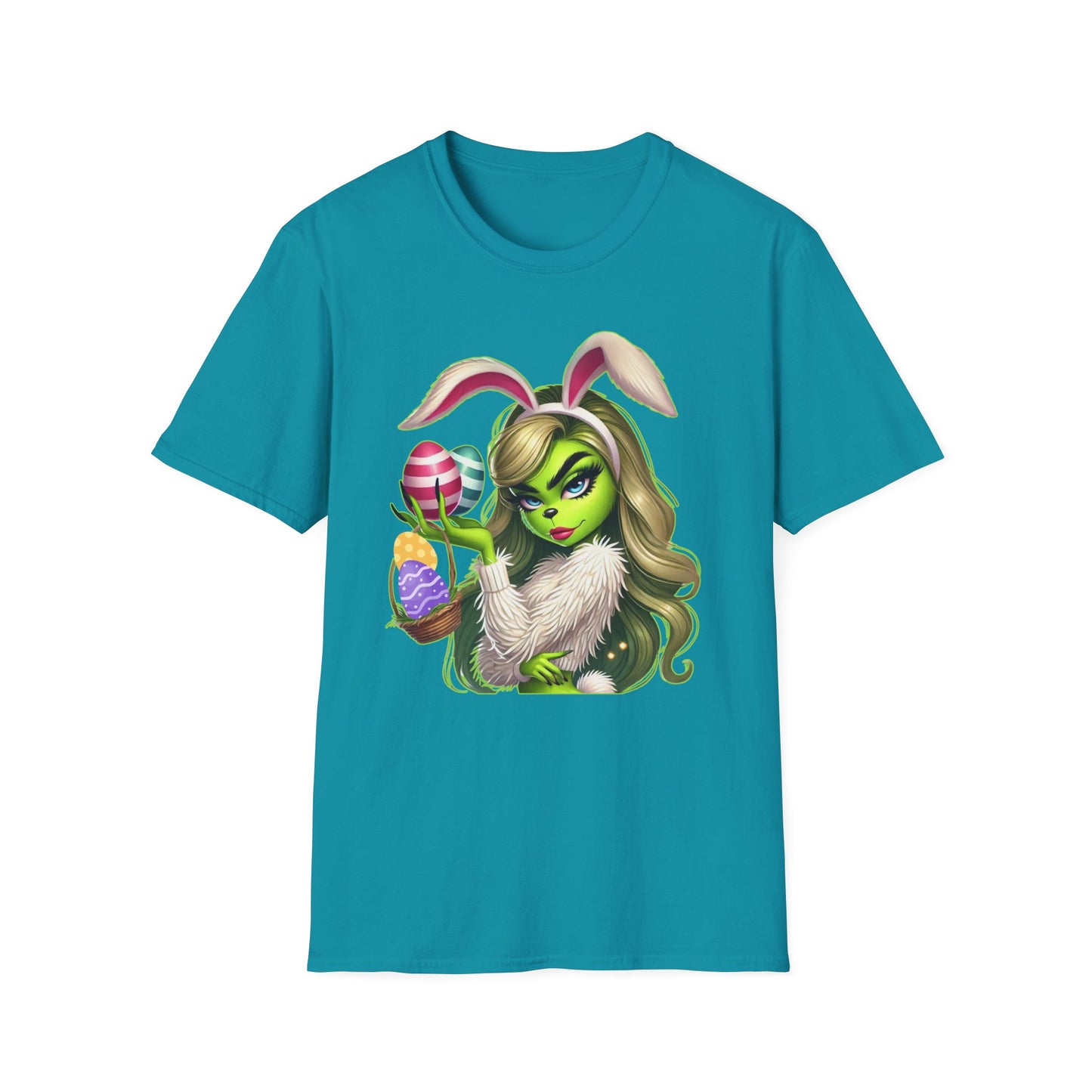 Easter Bunny Grinch shirt, Cute Easter Egg Tee, Grinch Graphic Tee, Trendy Retro Easter, Casual Wear, Unique Gift Idea, Unisex Softstyle Tee