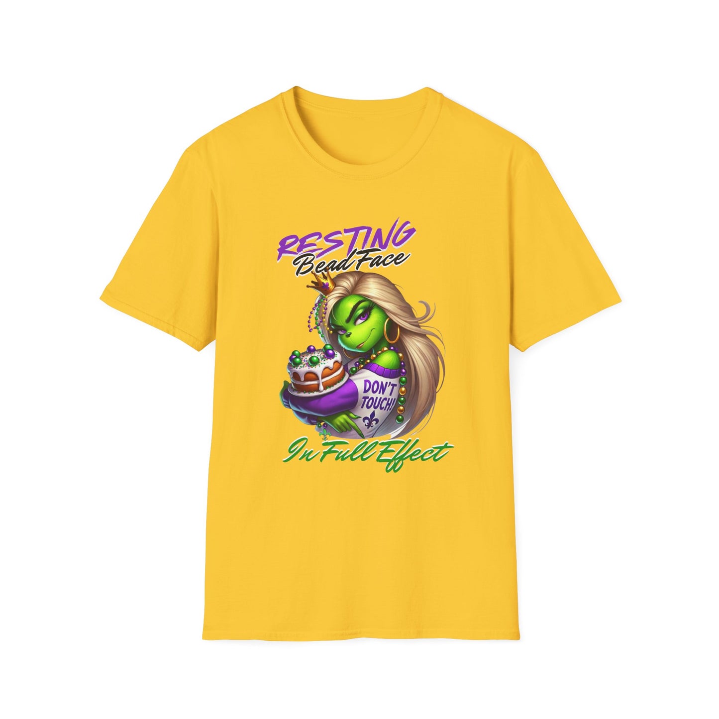 Resting Bead Face Grinch shirt, Mardi Gras Shirt, Grinch Graphic Tee, Fat Tuesday Style, Casual Wear, Unique Gift Idea, Unisex Softstyle Tee