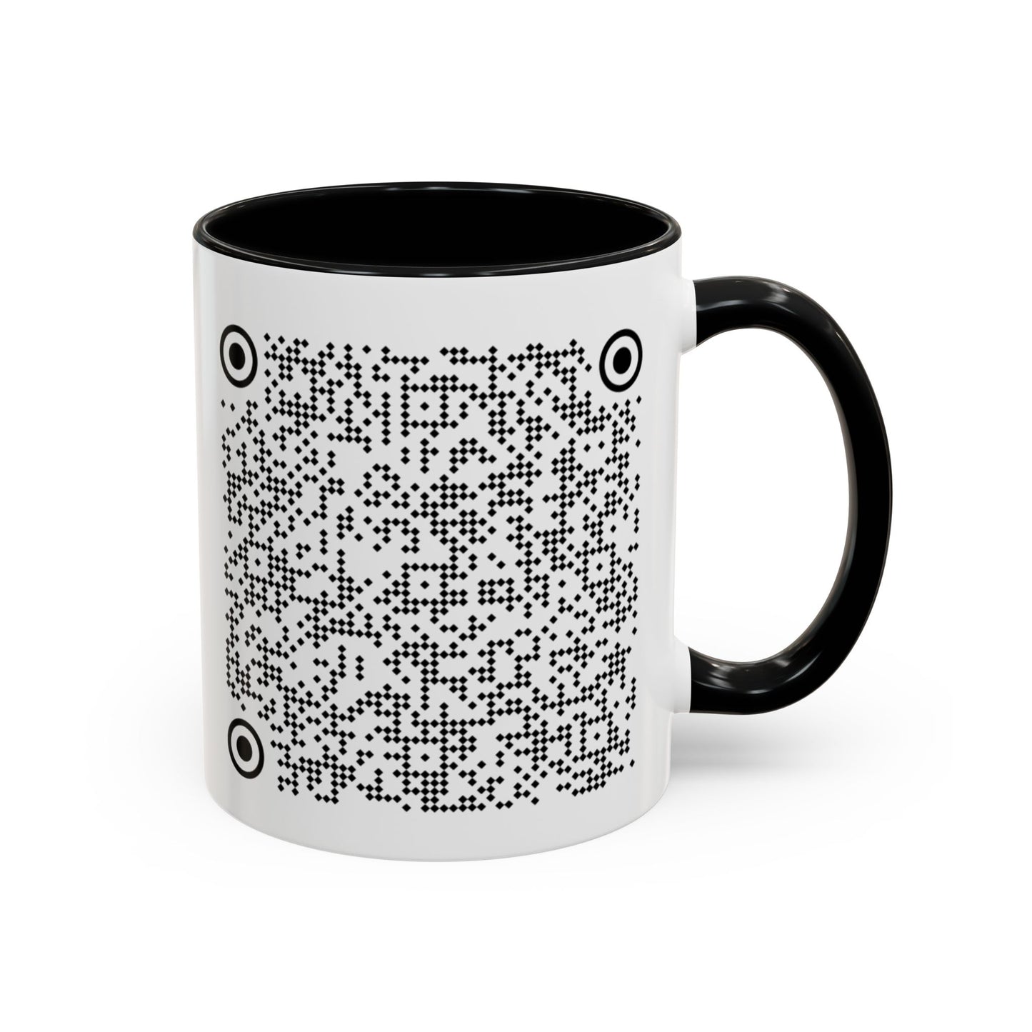 Subtle QR Code Accent Color Coffee Tea Mug F*ck Trump, Unique Sarcastic Anti Trump Gift, Music Video Message Color Handle Cup, Take A Stand