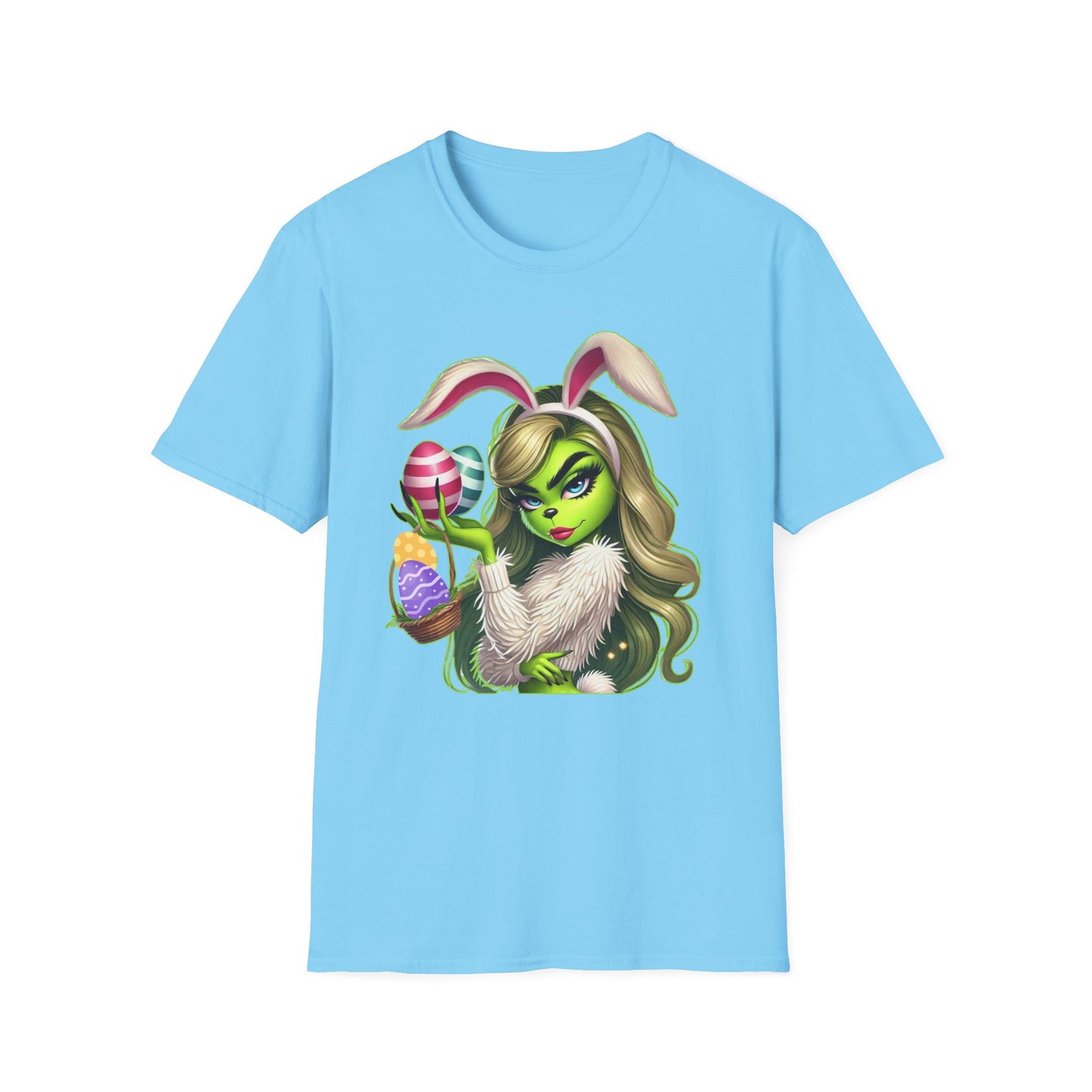 Easter Bunny Grinch shirt, Cute Easter Egg Tee, Grinch Graphic Tee, Trendy Retro Easter, Casual Wear, Unique Gift Idea, Unisex Softstyle Tee