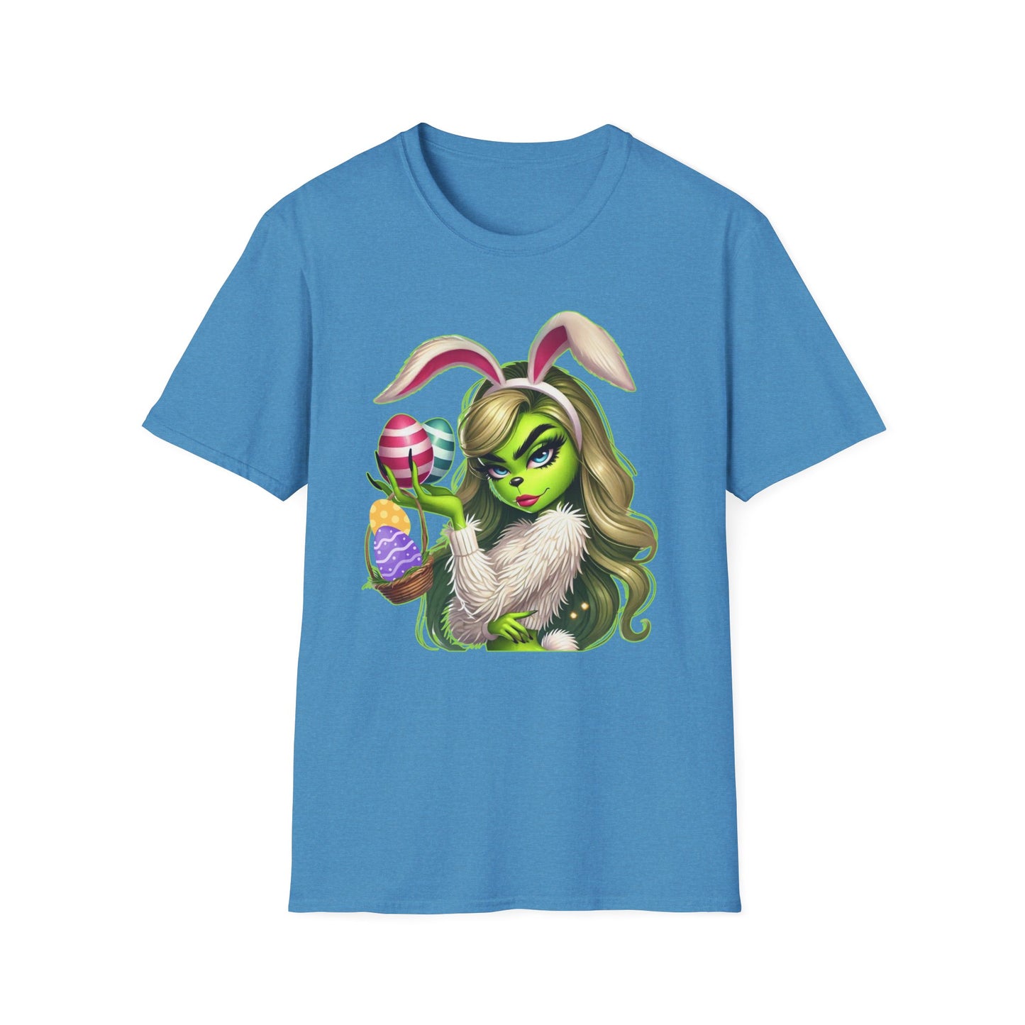 Easter Bunny Grinch shirt, Cute Easter Egg Tee, Grinch Graphic Tee, Trendy Retro Easter, Casual Wear, Unique Gift Idea, Unisex Softstyle Tee