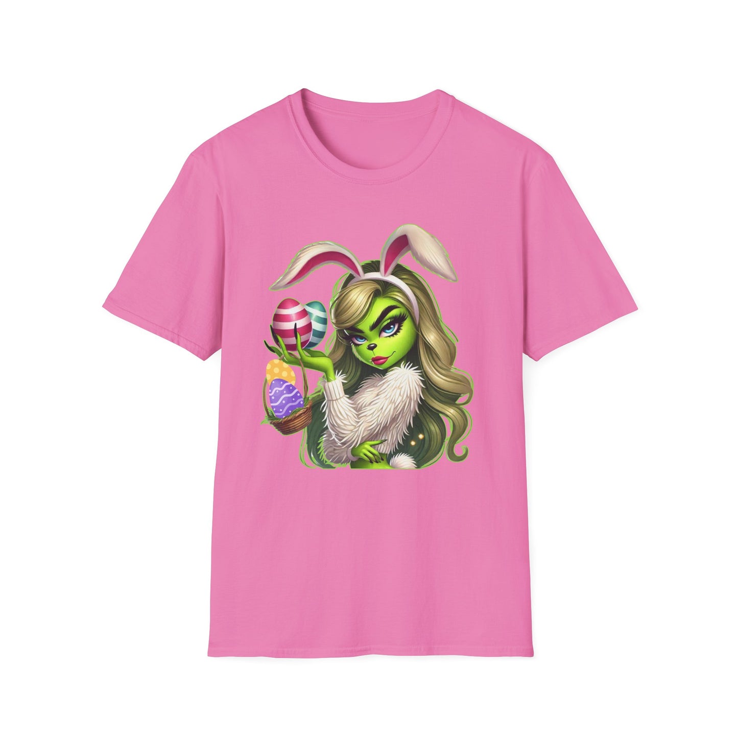 Easter Bunny Grinch shirt, Cute Easter Egg Tee, Grinch Graphic Tee, Trendy Retro Easter, Casual Wear, Unique Gift Idea, Unisex Softstyle Tee